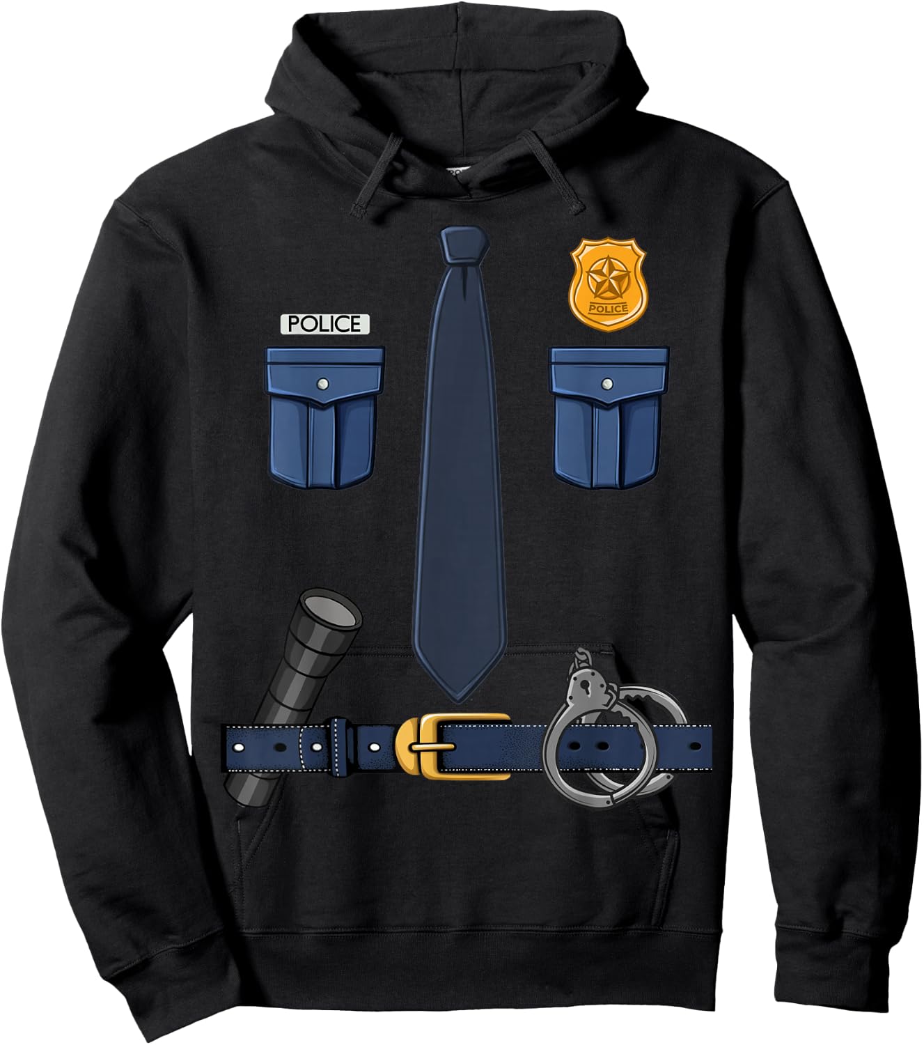 Funny Halloween Policeman Police Officer Costume Hoodie - Hoodie | Black
