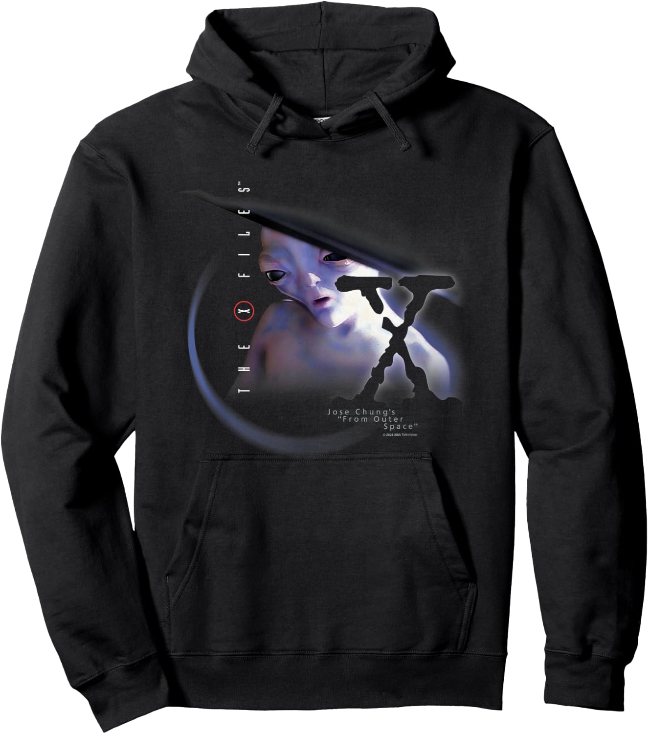X-Files Jose Chung's From Outer Space Alien Big Chest Poster Hoodie - Hoodie | Black