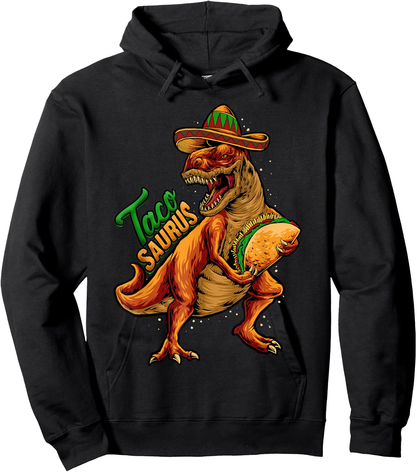 Tacosaurus Kids T-Rex Dinosaur Funny Taco Gift Fiesta Hoodie - Hoodie | Black