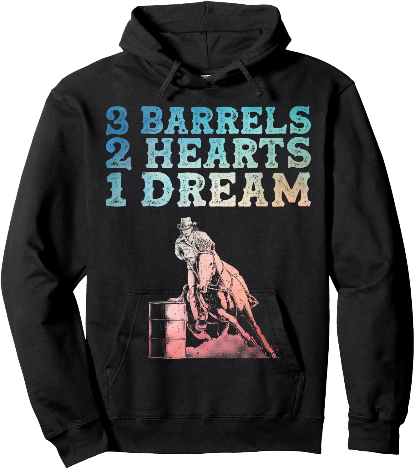 Cool Barrel Racing Design Men Rodeo Barrel Racer Hoodie - Hoodie | Black