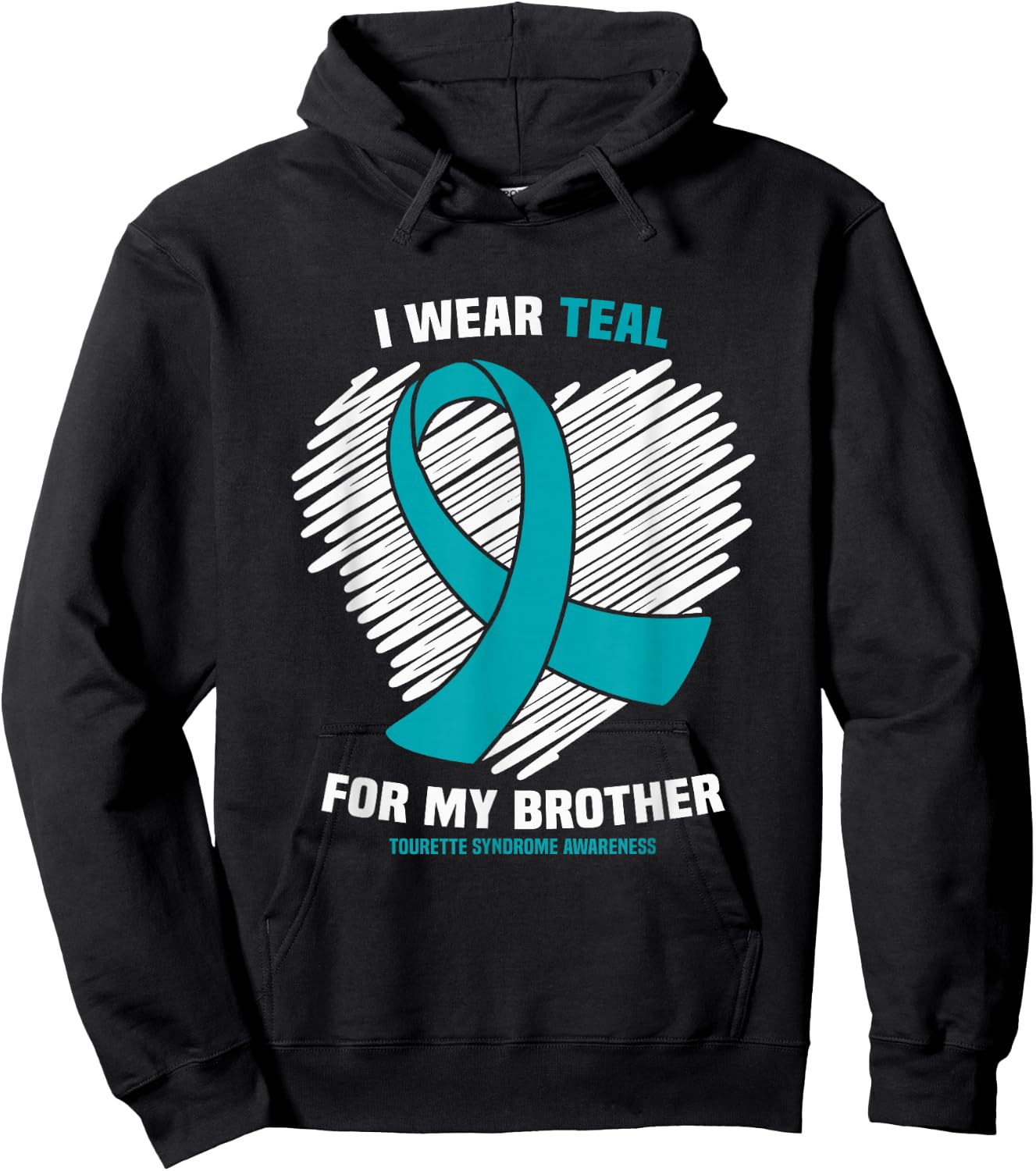 I Wear Teal For My Brother Tourette Syndrome Awareness Hoodie - Hoodie | Black