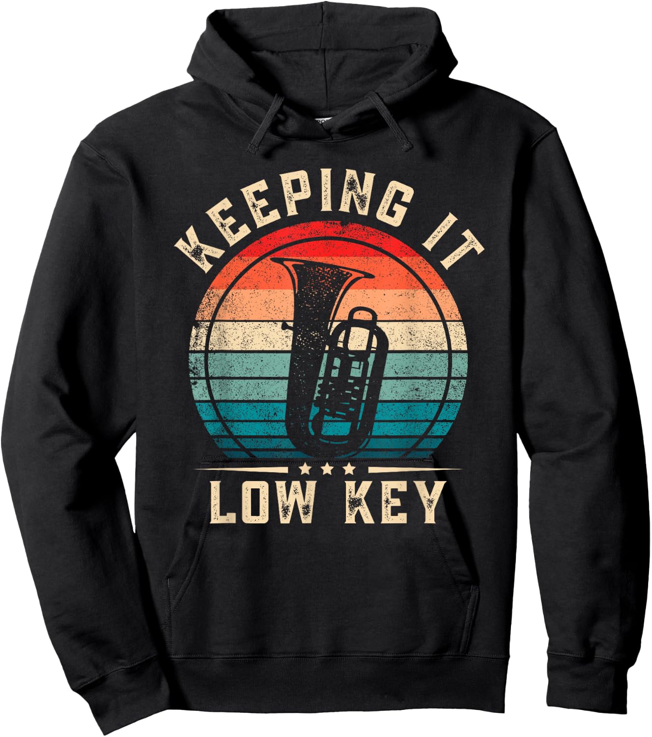 Keeping It Low Key Funny Tuba Hoodie - Hoodie | Black