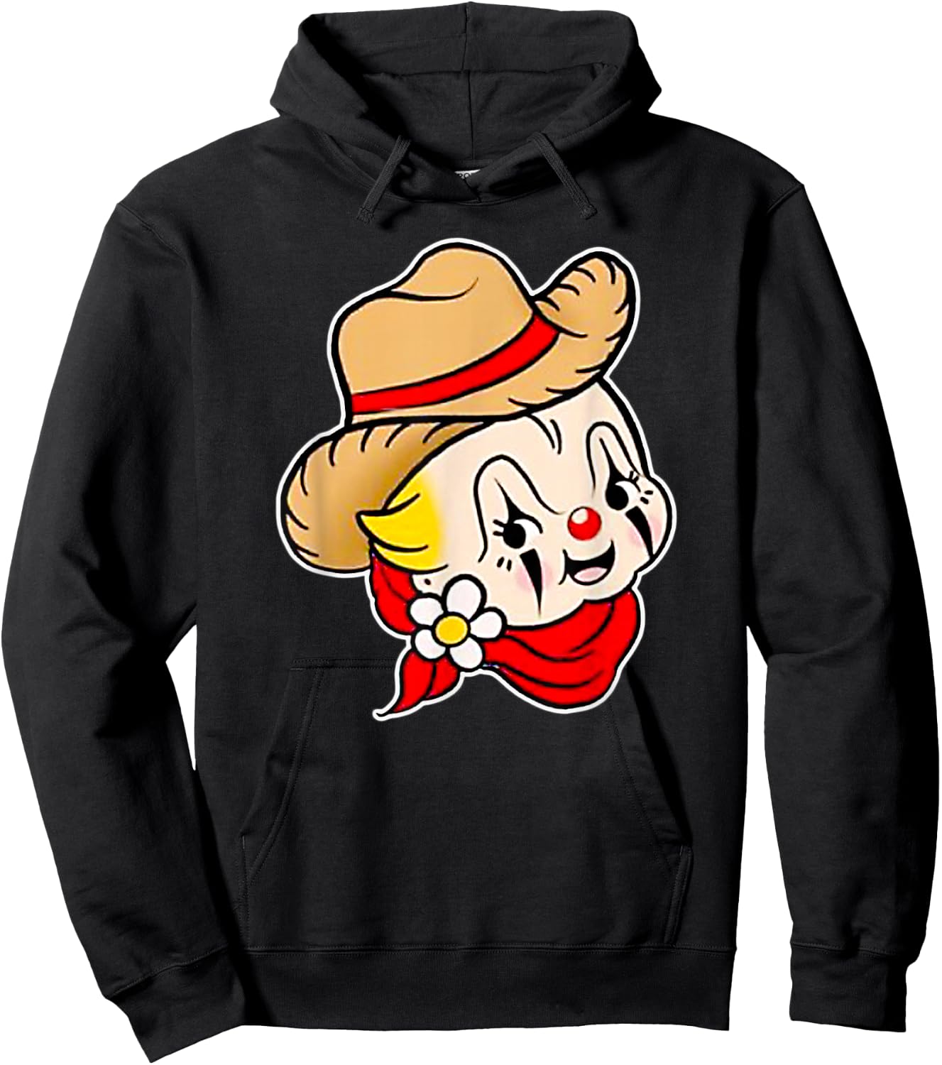 Kewpie Baby Rodeo Clown Cowboy Traditional Tattoo Flash Hoodie - Hoodie | Black