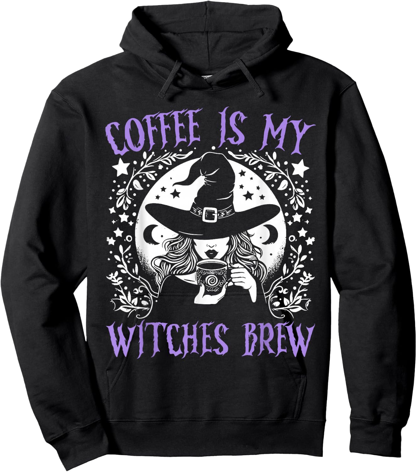 Coffee Is My Witches Brew Retro Halloween Witch Brew Hoodie - Hoodie | Black