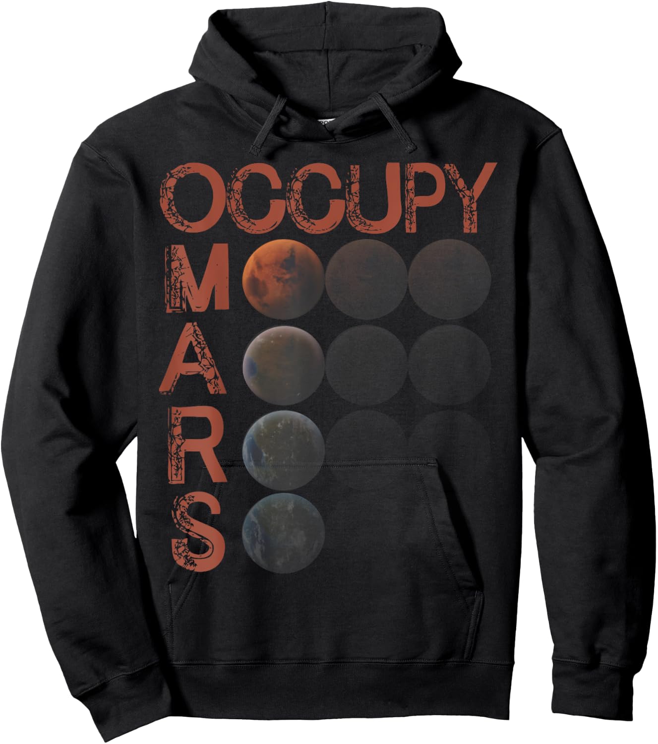 Occupy Mars Shirt Space Planet Science Vintage Astronomy Hoodie - Hoodie | Black