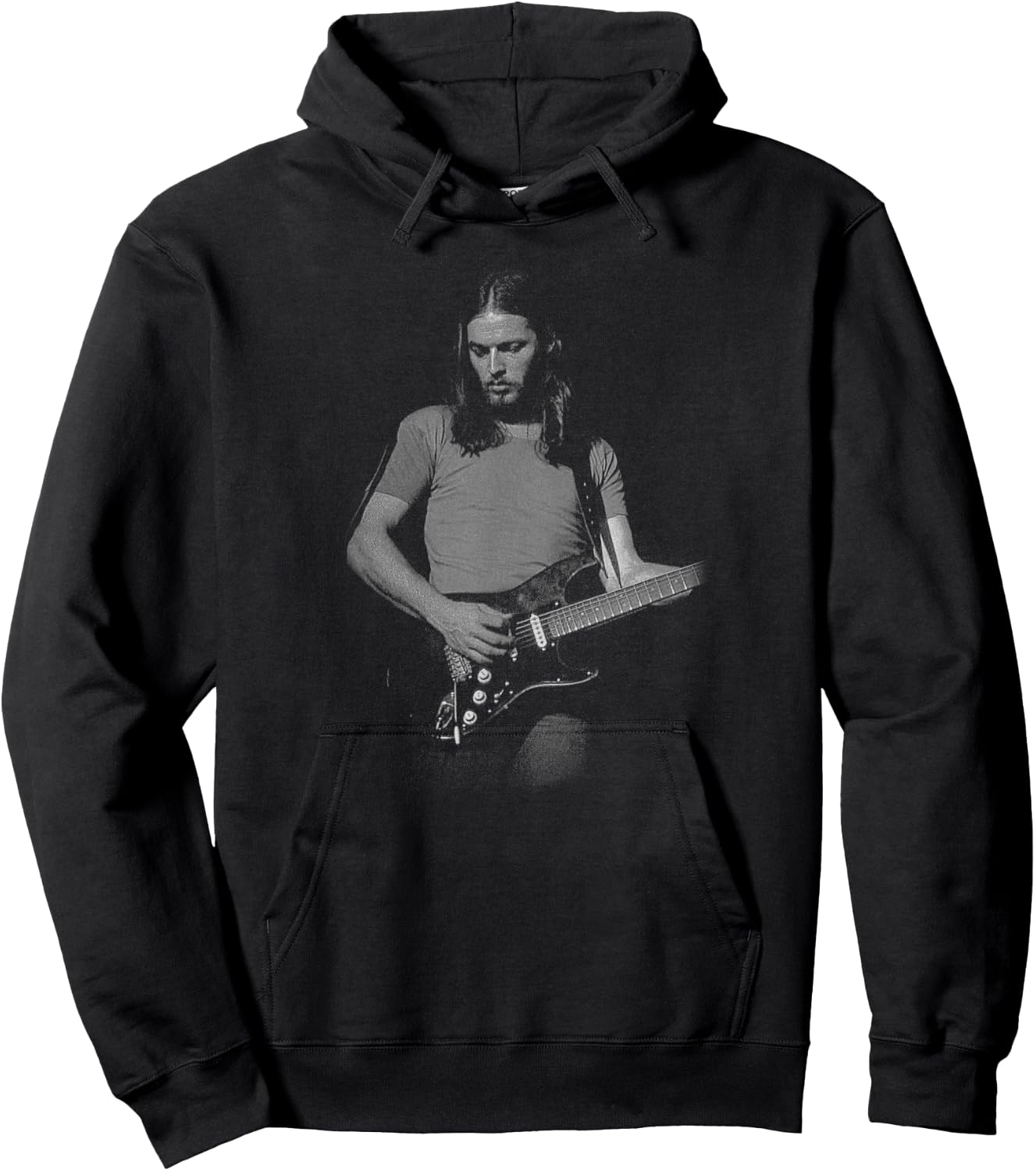David Gilmour Greyscale Guitar Photo , Small, Black Hoodie - Hoodie | Black