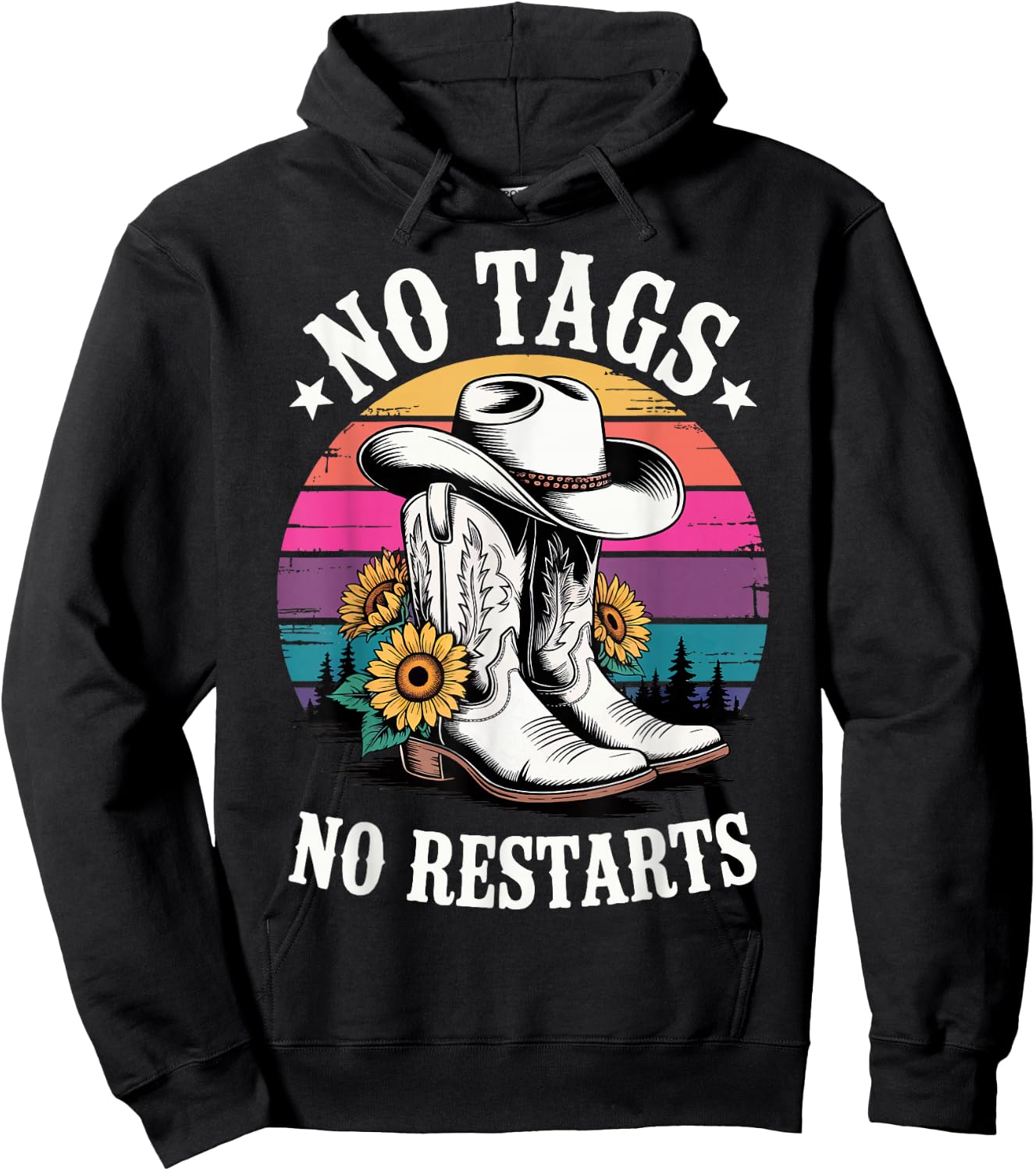 No Tags No Restarts Western Country Dancer Hoodie - Hoodie | Black