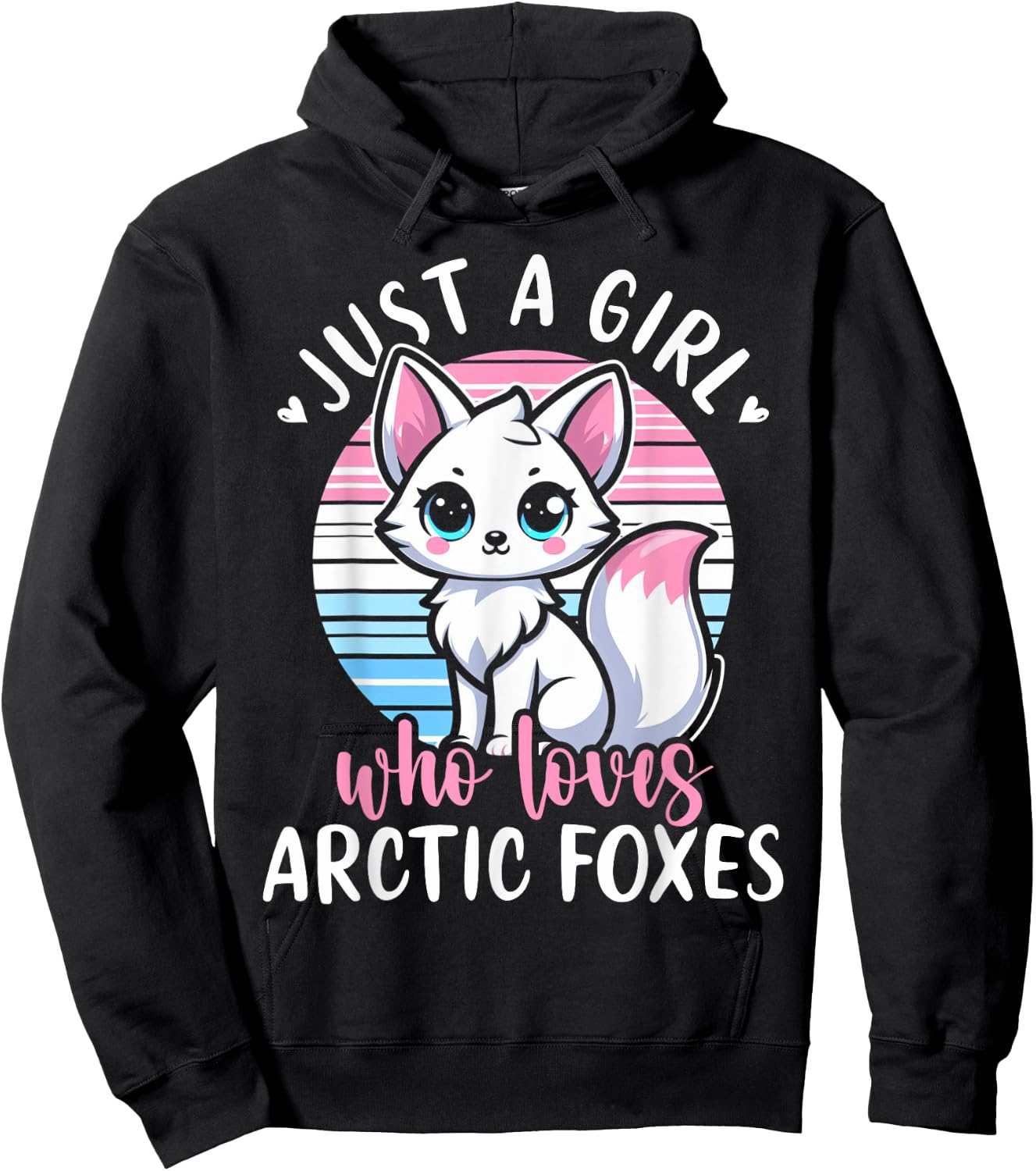 Just A Girl Who Loves Arctic Foxes Cute White Fox Girls Hoodie - Hoodie | Black