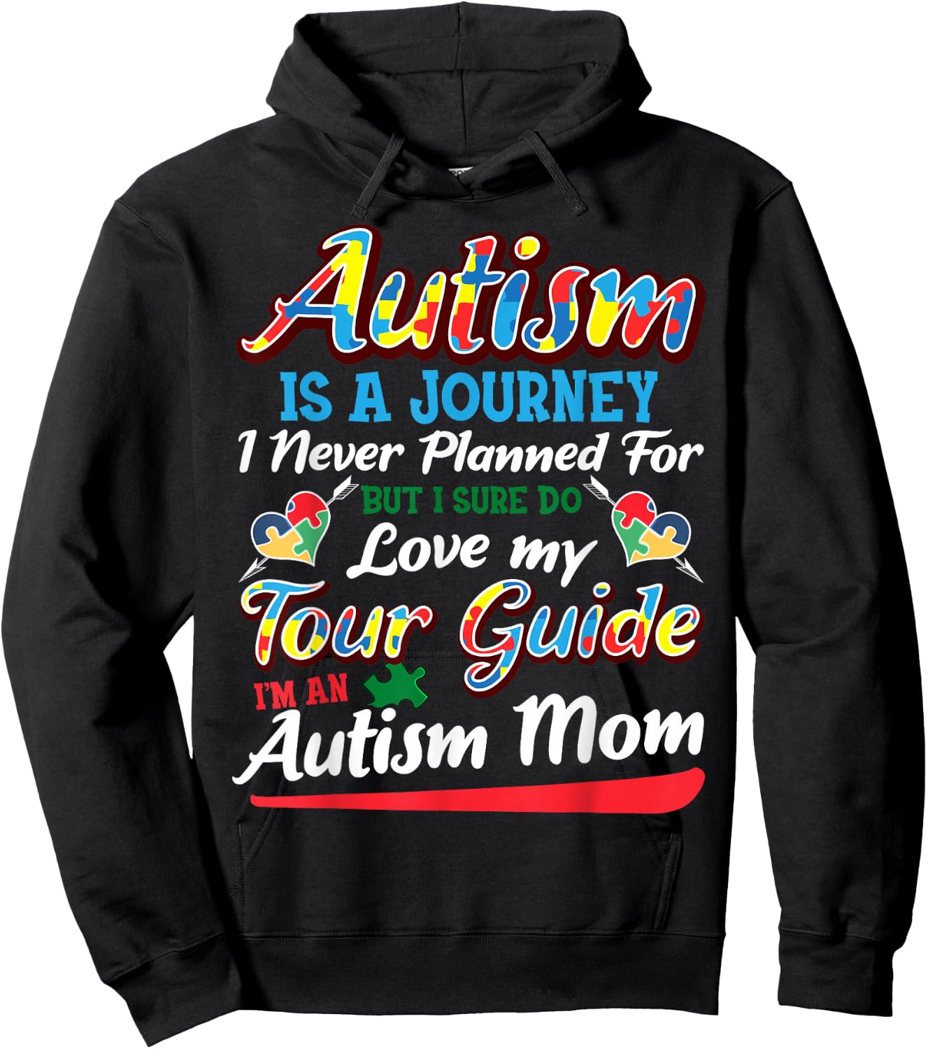 Autism Awareness Mom's Journey Hoodie - Hoodie | Black
