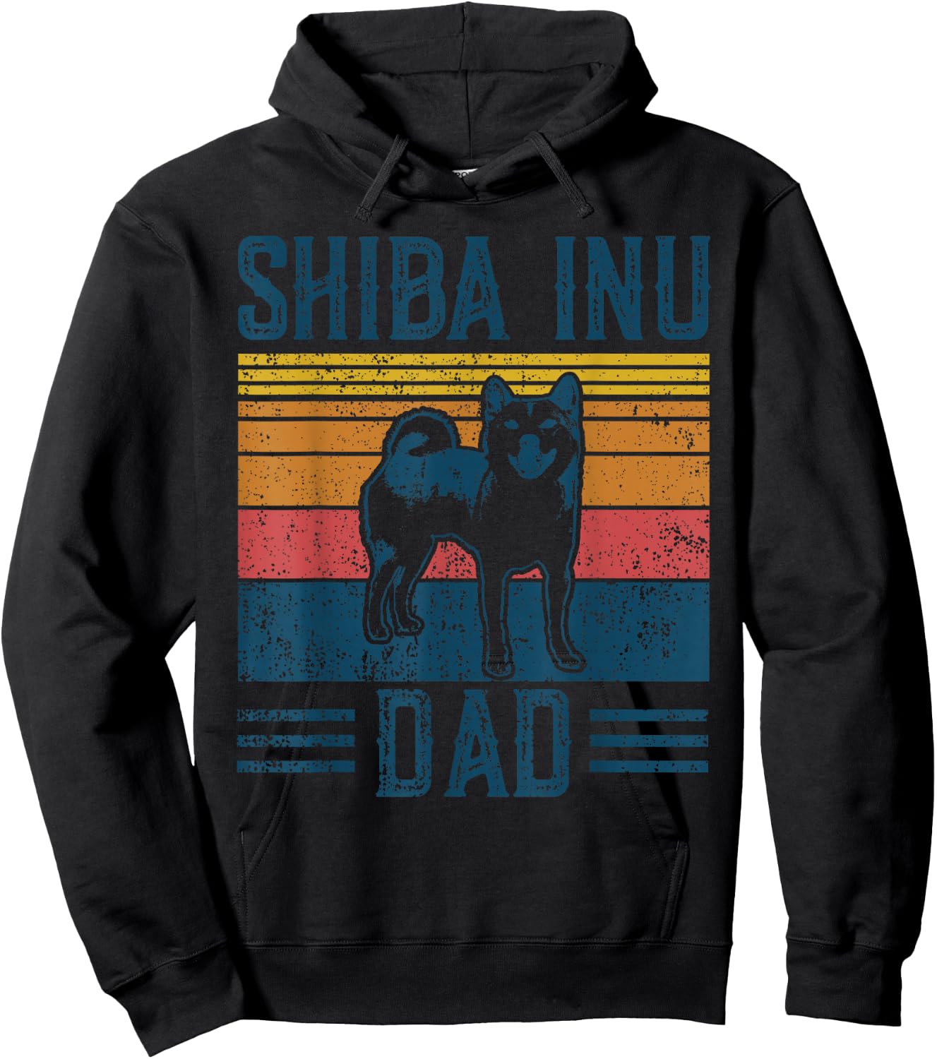 Dog | Crypto Doge Papa - Vintage Shiba Inu Dad Hoodie - Hoodie | Black