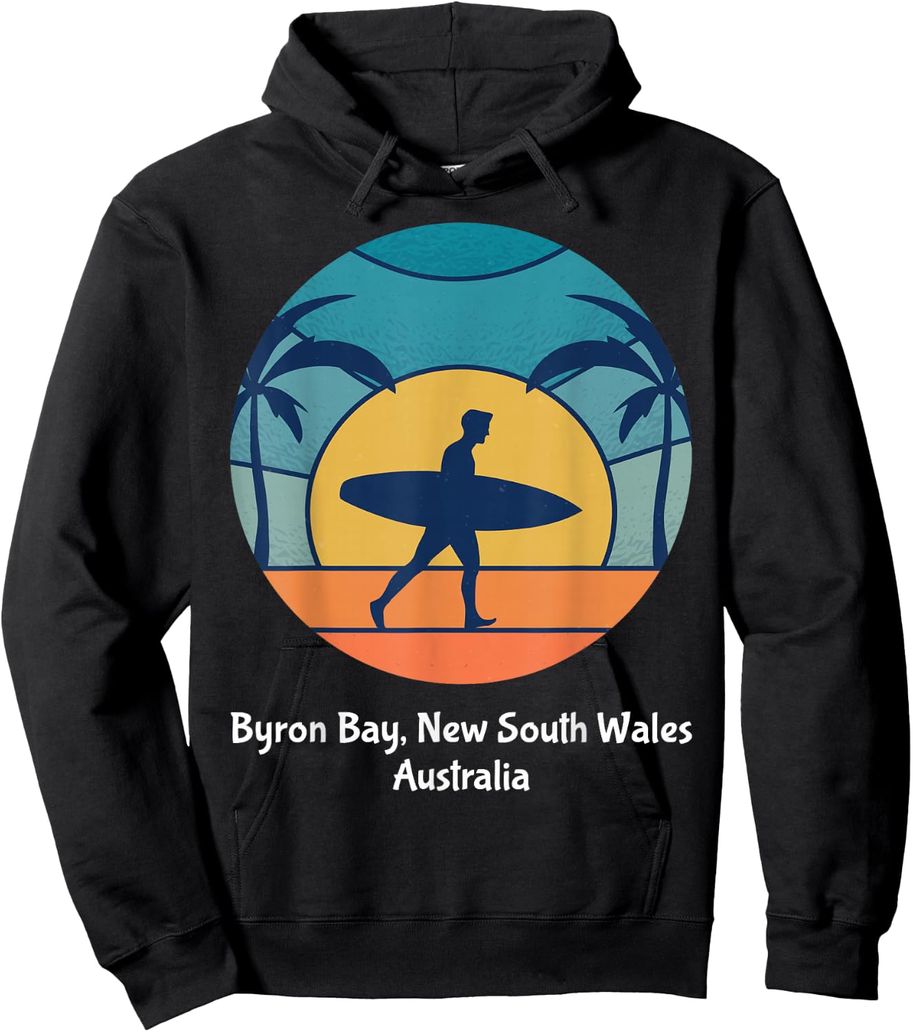 Byron Bay New South Wales Australia Surfing Vintage Surfer Hoodie - Hoodie | Black