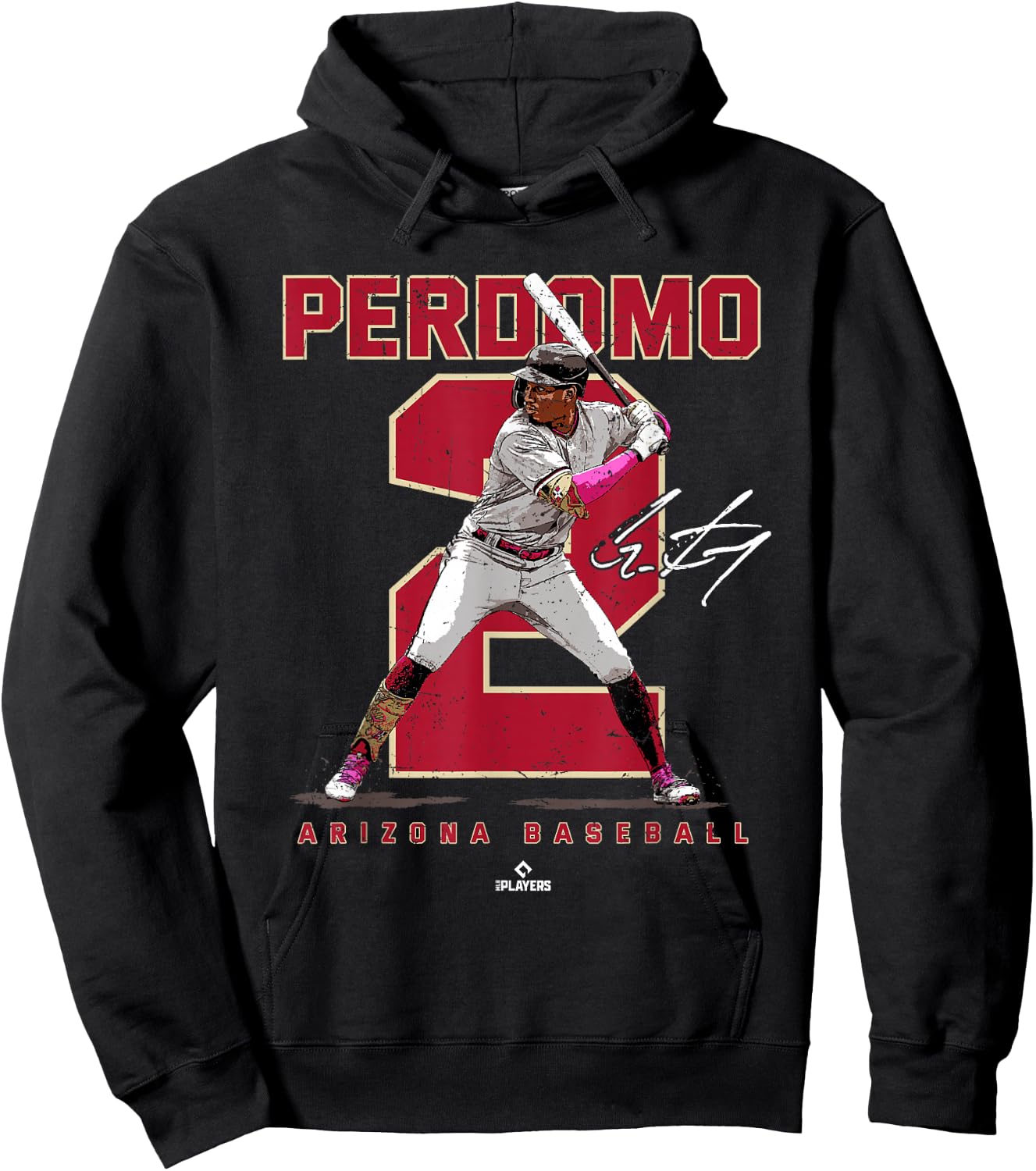 Number and Portrait Geraldo Perdomo Arizona MLBPA Hoodie - Hoodie | Black