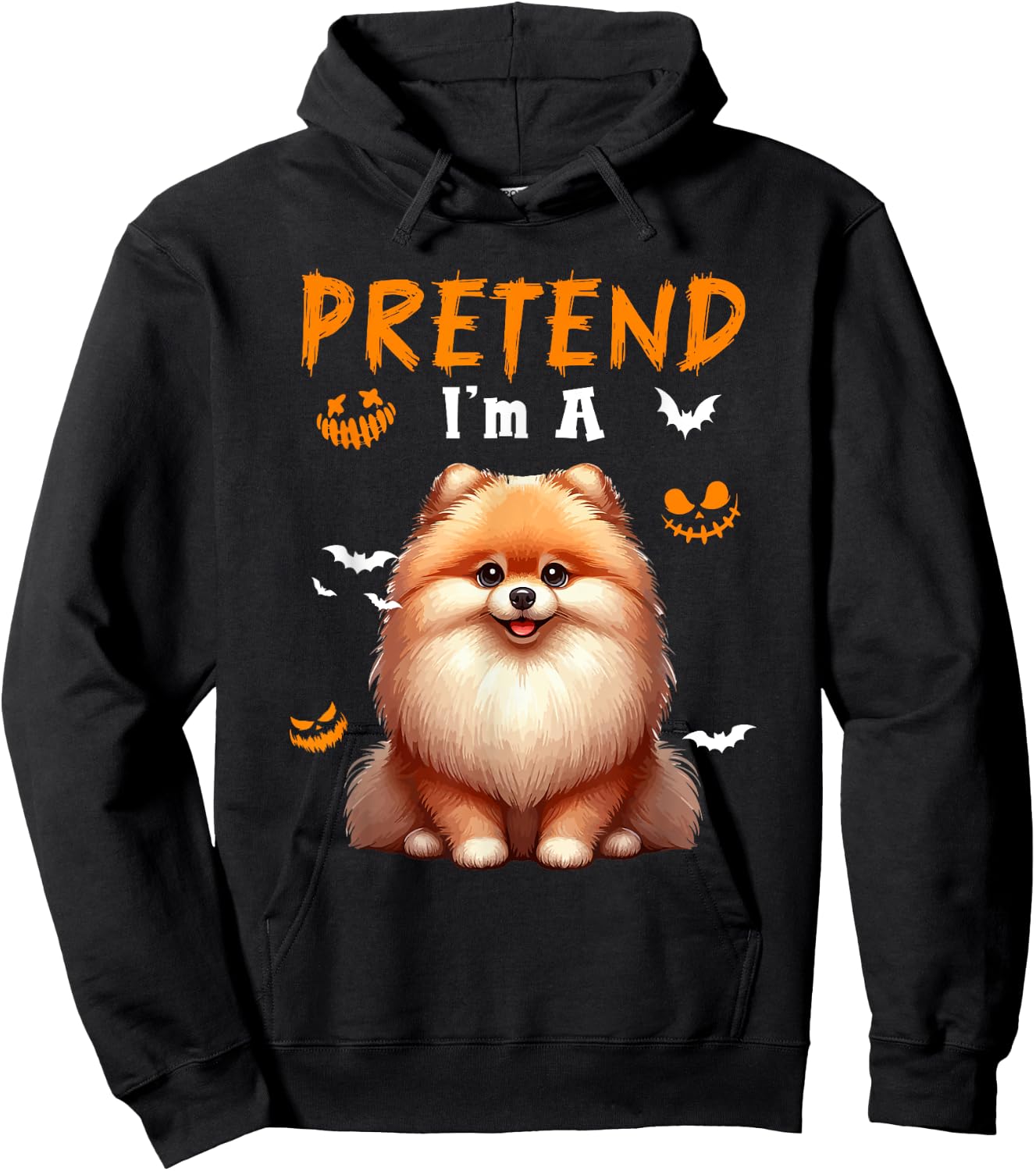 Pretend I'm A Pomeranian Halloween Costume Owner Kids Hoodie - Hoodie | Black