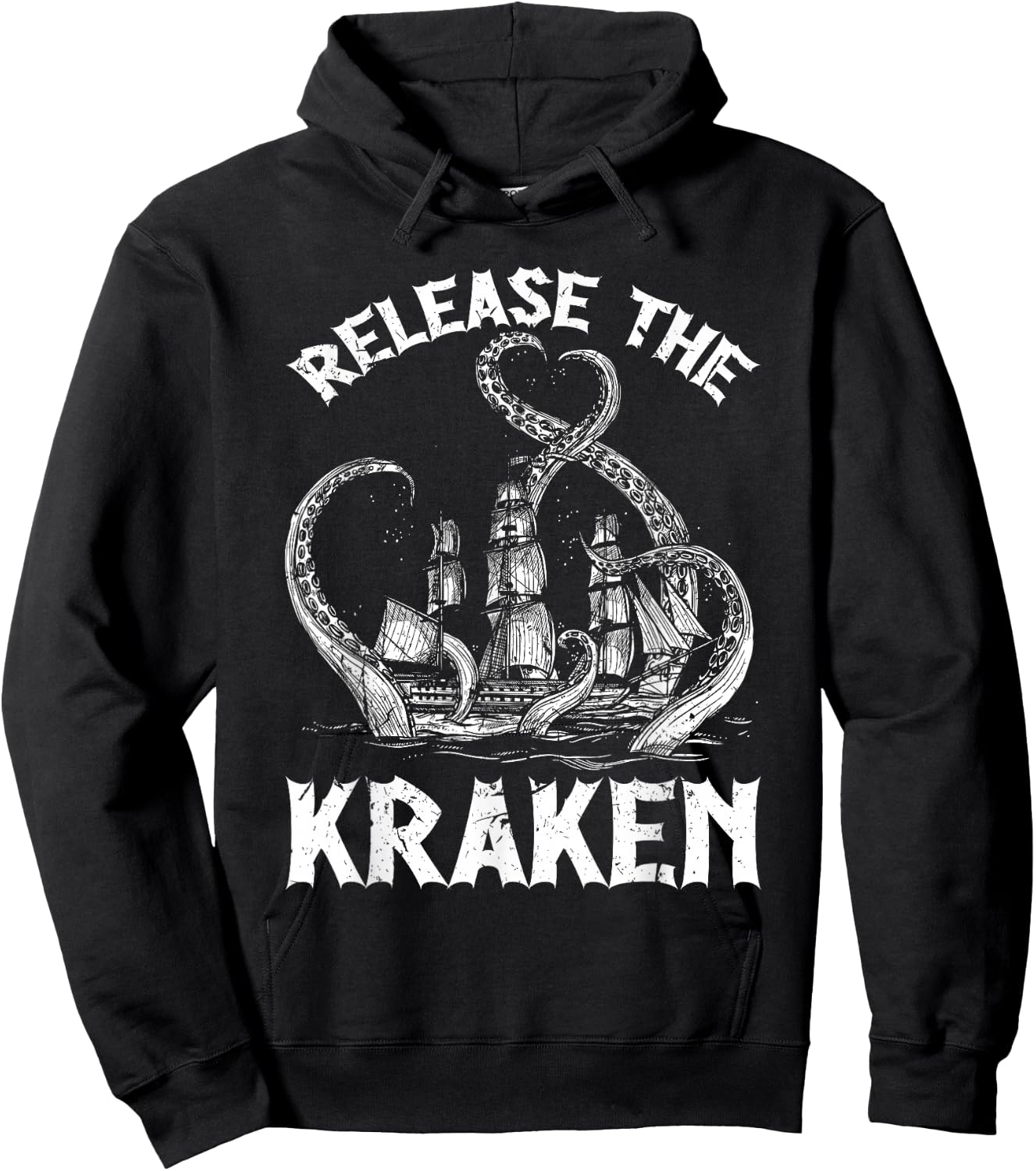 Funny Kraken Sea Monster Apparel Release The Kraken Octopus Sea Creature Adults & Kids Black Small Hoodie - Hoodie | Black