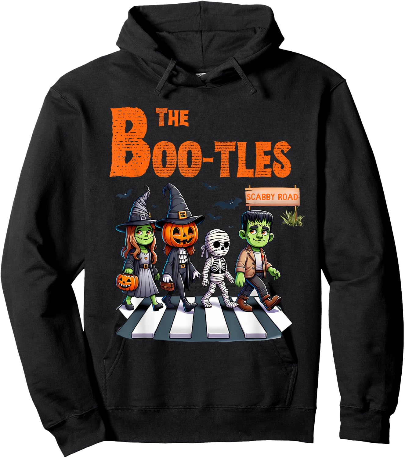 Groovy Funny The Boo-tles Spooky Halloween Trick or Treat Hoodie - Hoodie | Black