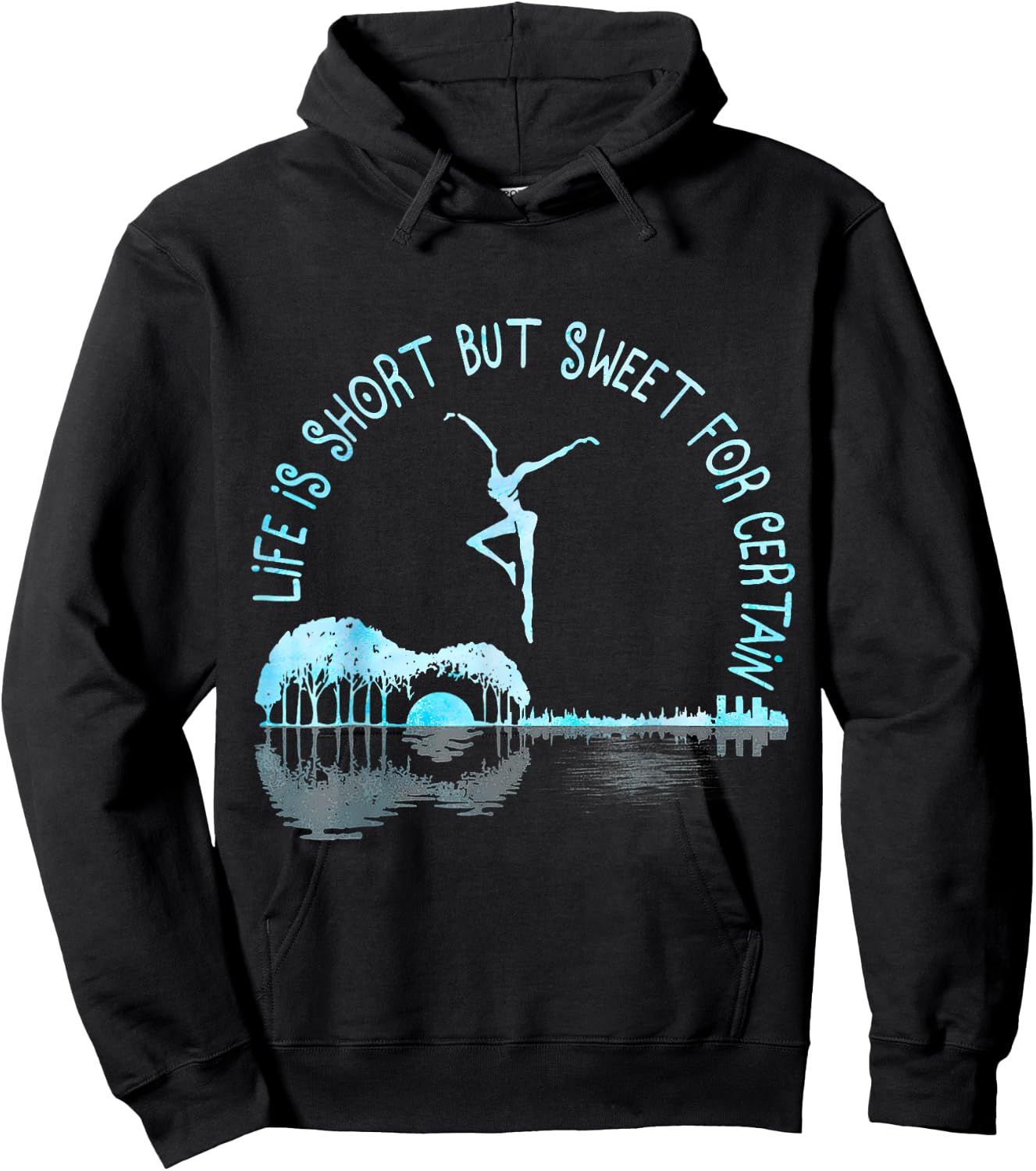 Life is Short Guitar But Sweet for Certain Hoodie - Hoodie | Black