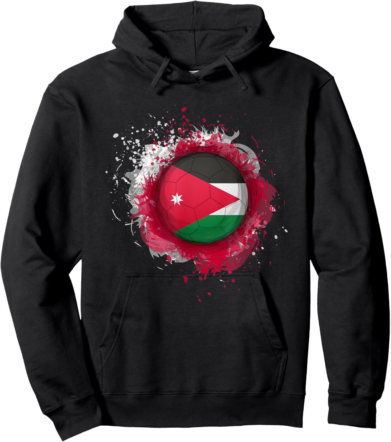 Proud Heritage Jordan Flag Soccer Ball Hoodie - Hoodie | Black