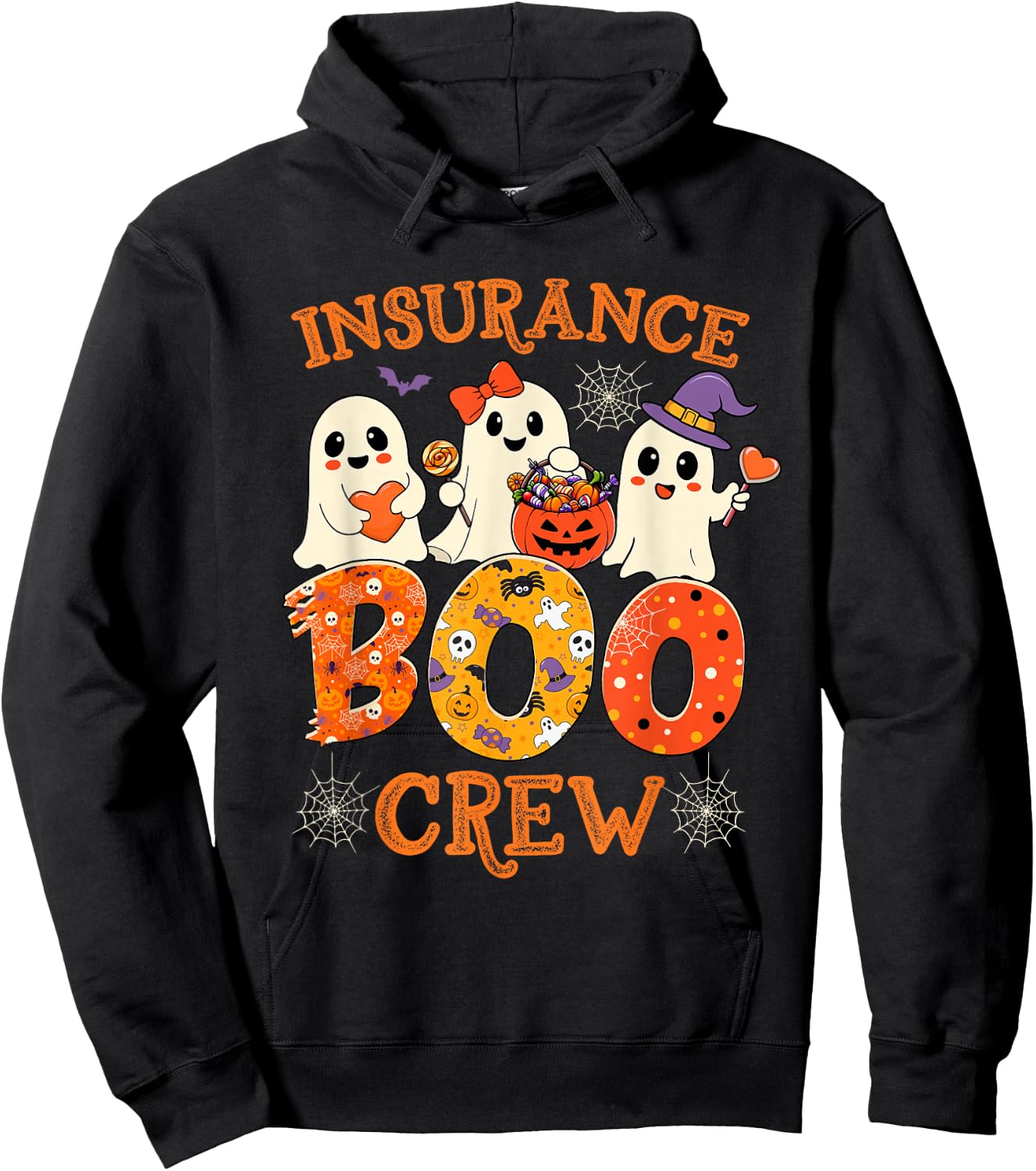 Insurance Boo Crew Funny Halloween Spooky Costume Teacher Hoodie - Hoodie | Black