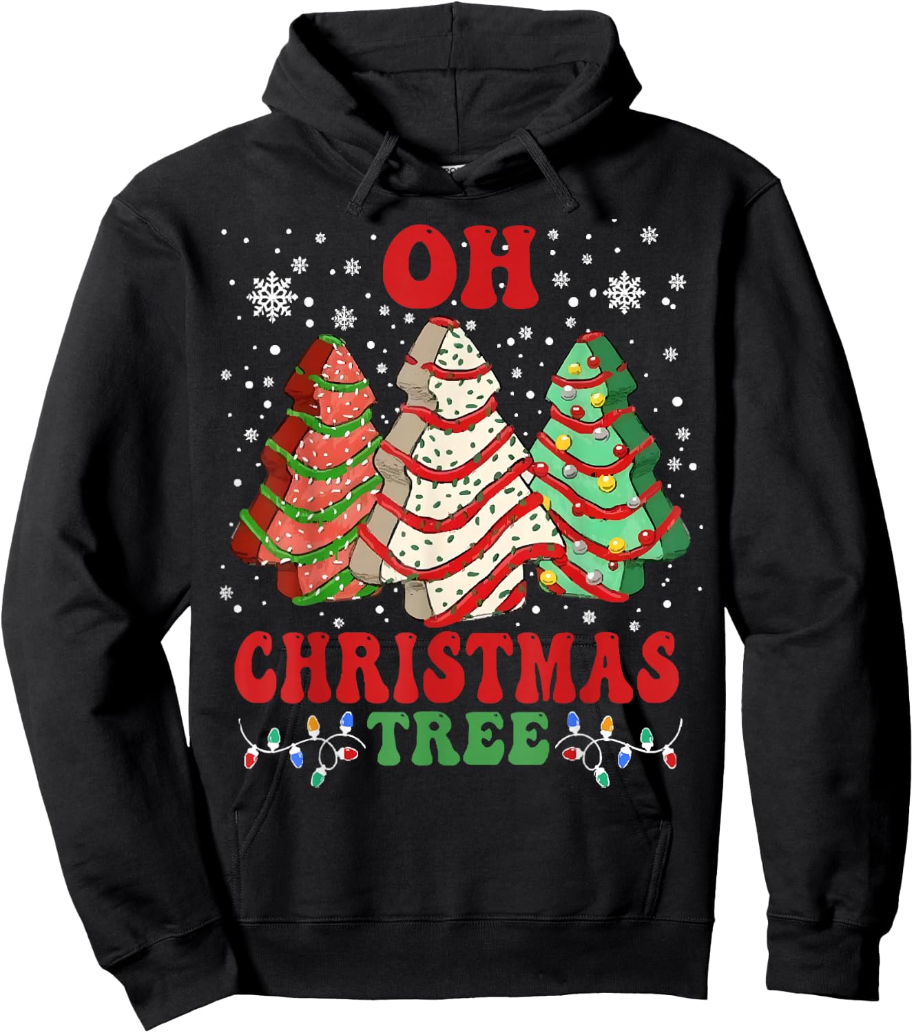Oh Christmas Tree Cakes Debbie Funny Christmas Hoodie - Hoodie | Black