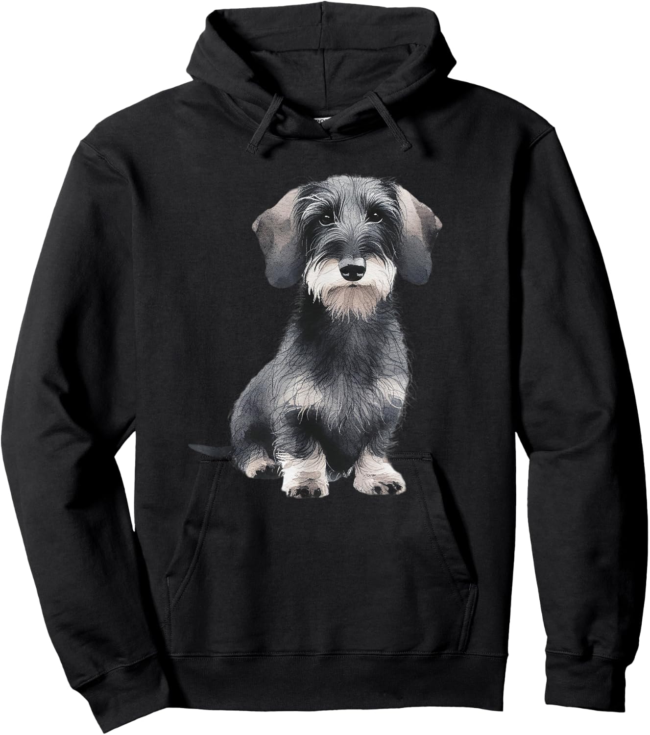 Wirehaired Dachshund Sitting Dog Hoodie - Hoodie | Black