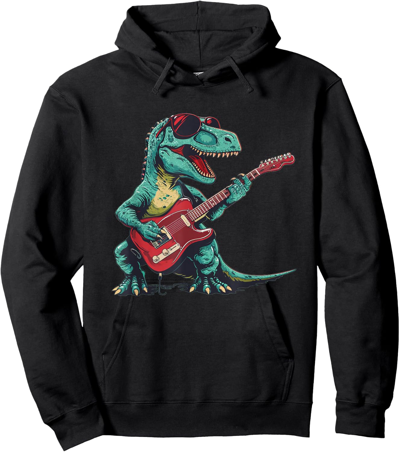 Guitar dinosaur for Jurassic and music lovers Hoodie - Hoodie | Black