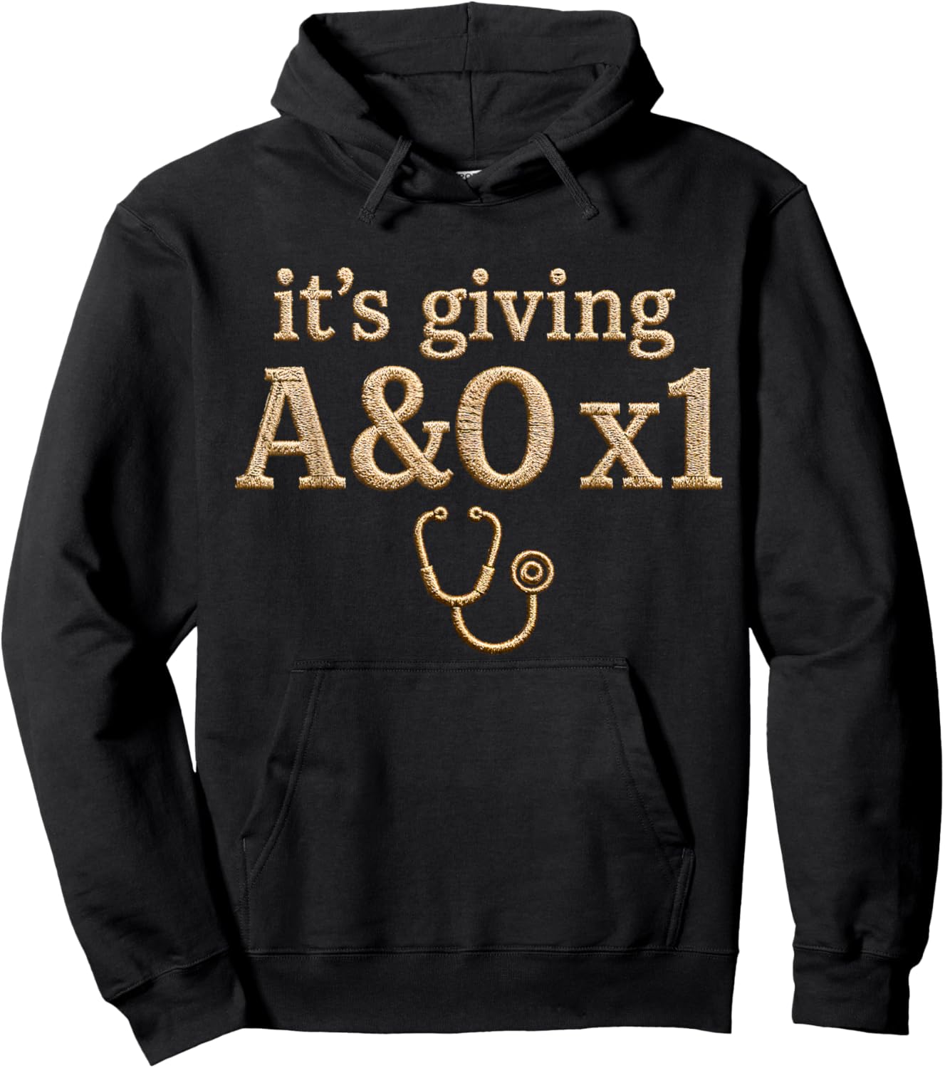 Its Giving A O x1 Funny Nurse Medical Humor Hoodie - Hoodie | Black