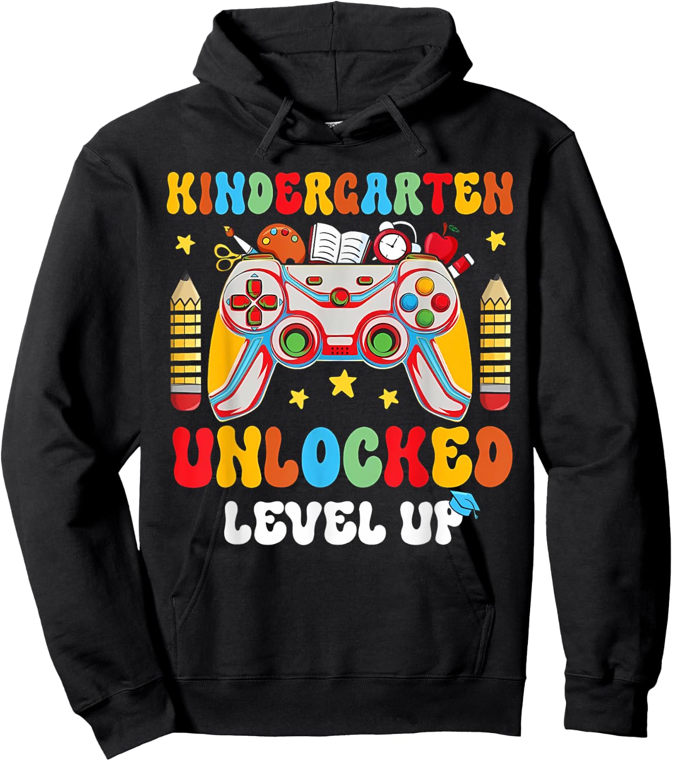 Kindergarten level up unlocked First Day of School Game Boys Hoodie - Hoodie | Black