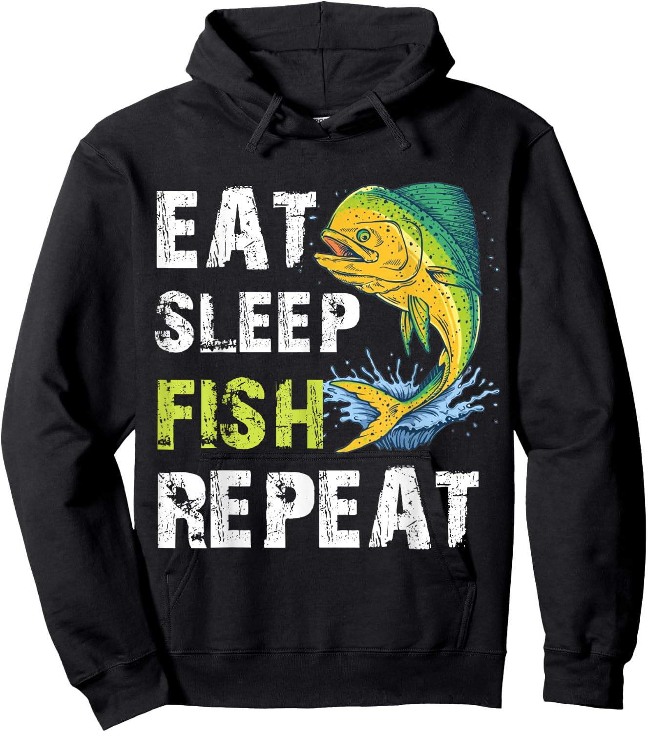 Eat Sleep Fish Repeat Hoodie - Hoodie | Black