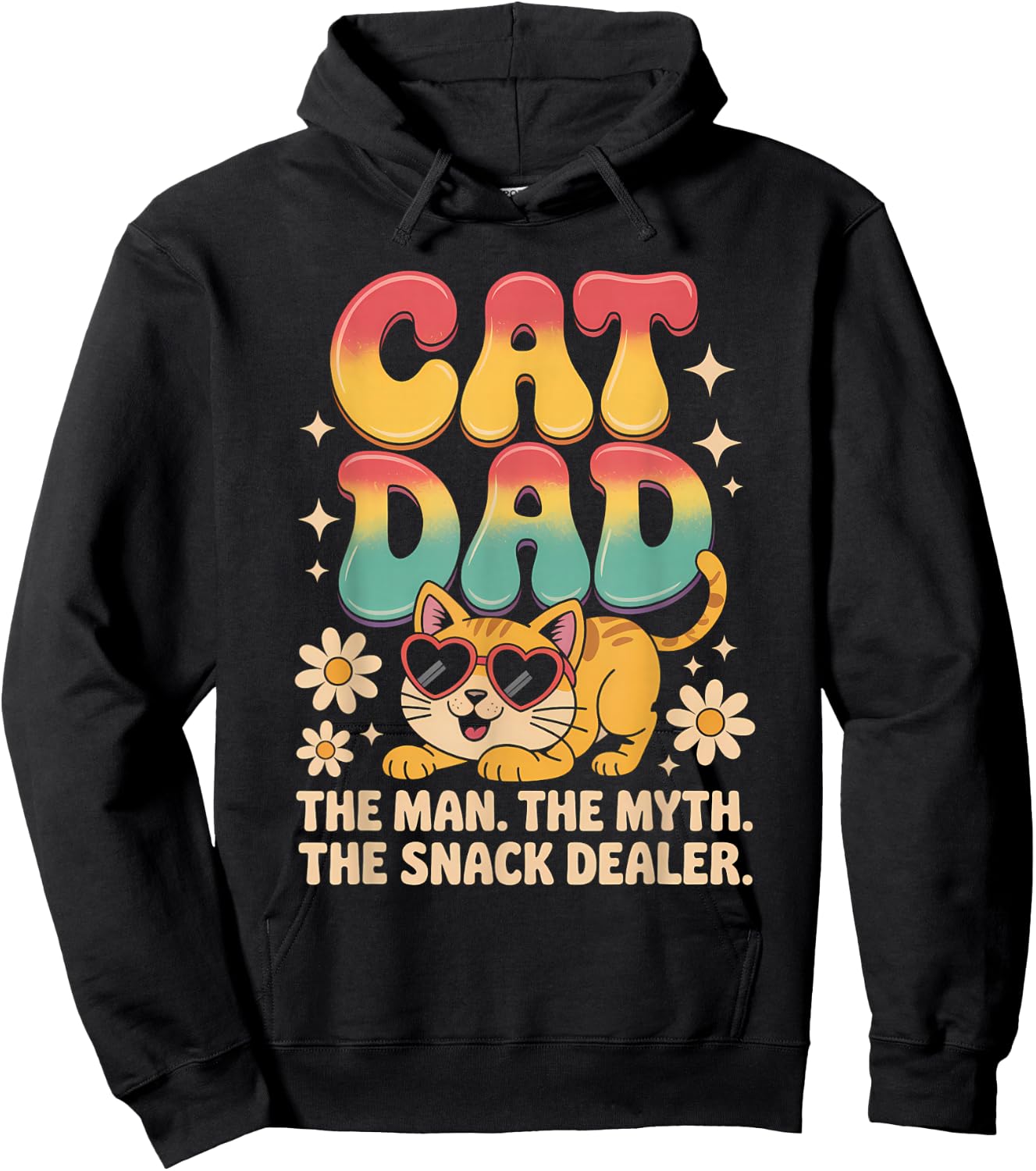 Cat Dad The Man Myth Snack Dealer Shirt Funny Fathers Day Hoodie - Hoodie | Black