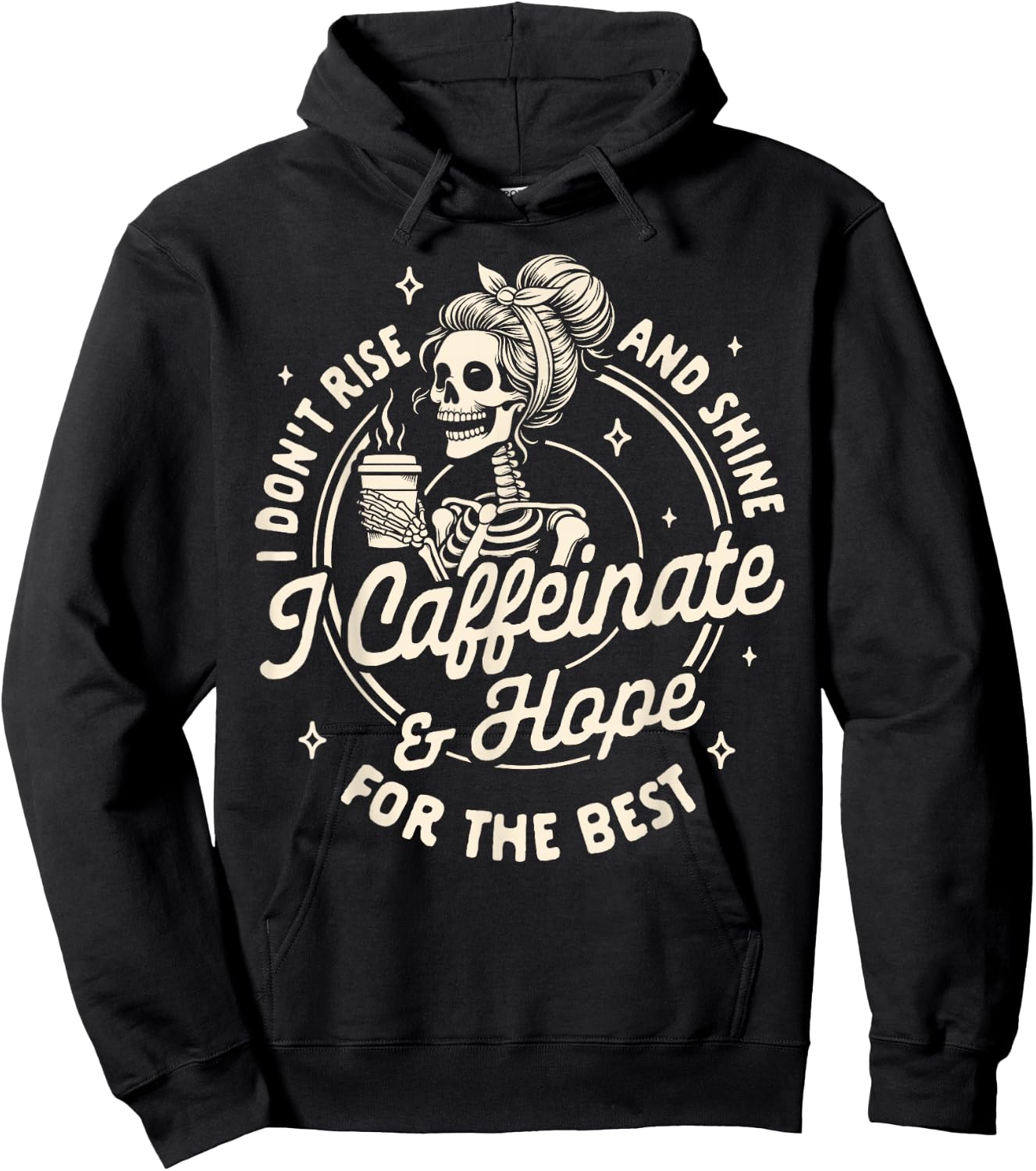 Mom Life Coffee Lover I Caffeinate & Hope For The Best Hoodie - Hoodie | Black