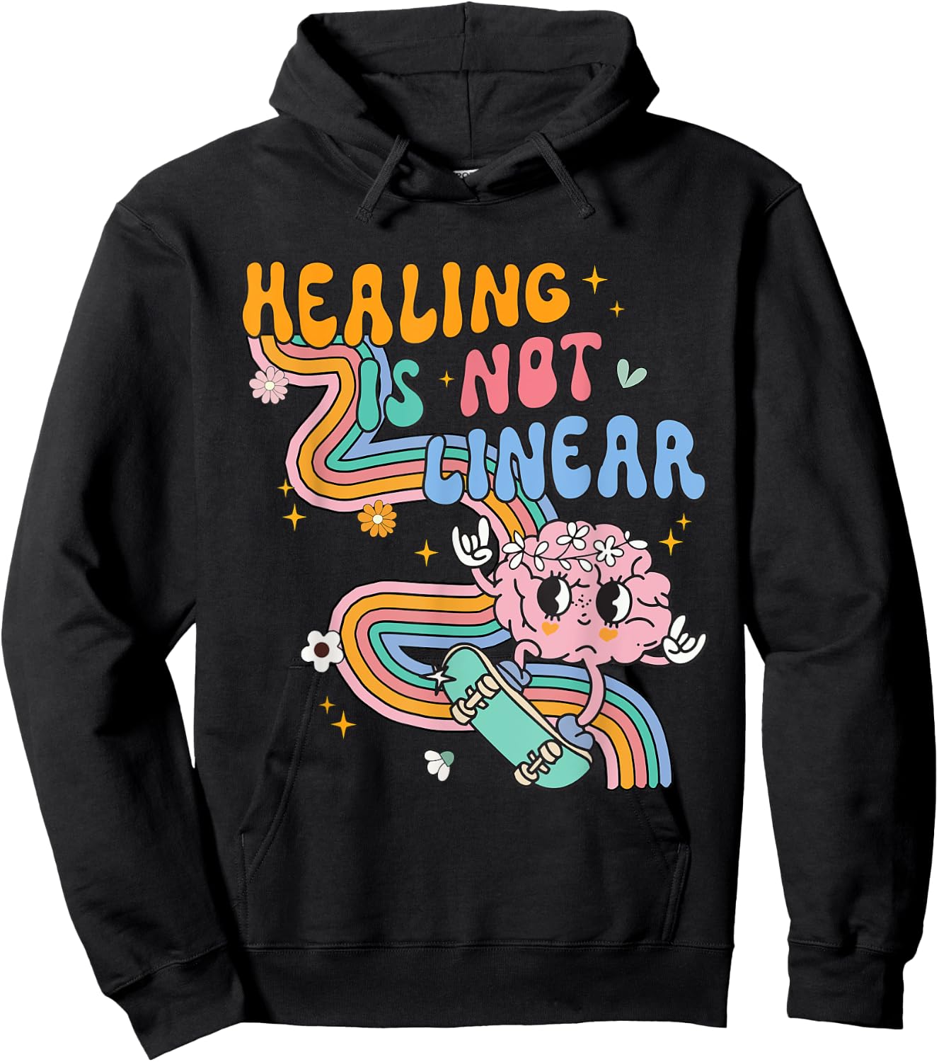 Healing Is Not Linear For Mental Health Awareness Counselor Hoodie - Hoodie | Black