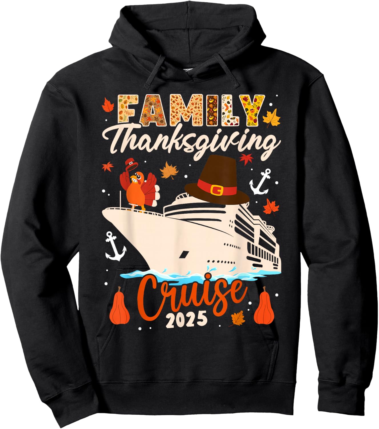 Matching Autumn Cruise Squad Family Thanksgiving Cruise 2025 Hoodie - Hoodie | Black