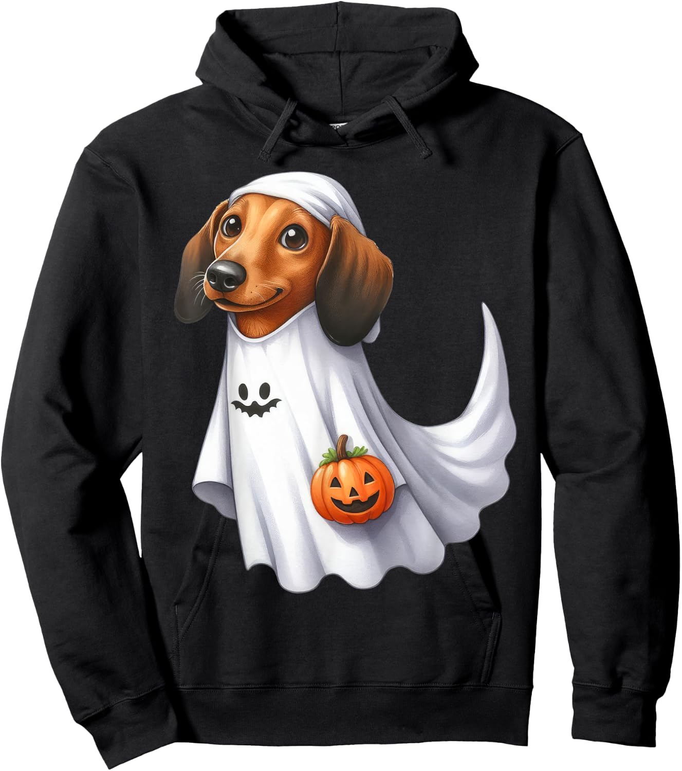 Dachshund Dog Halloween Costume Party Ghost Weiner Dog Men Women Kids Hoodie - Hoodie | Black