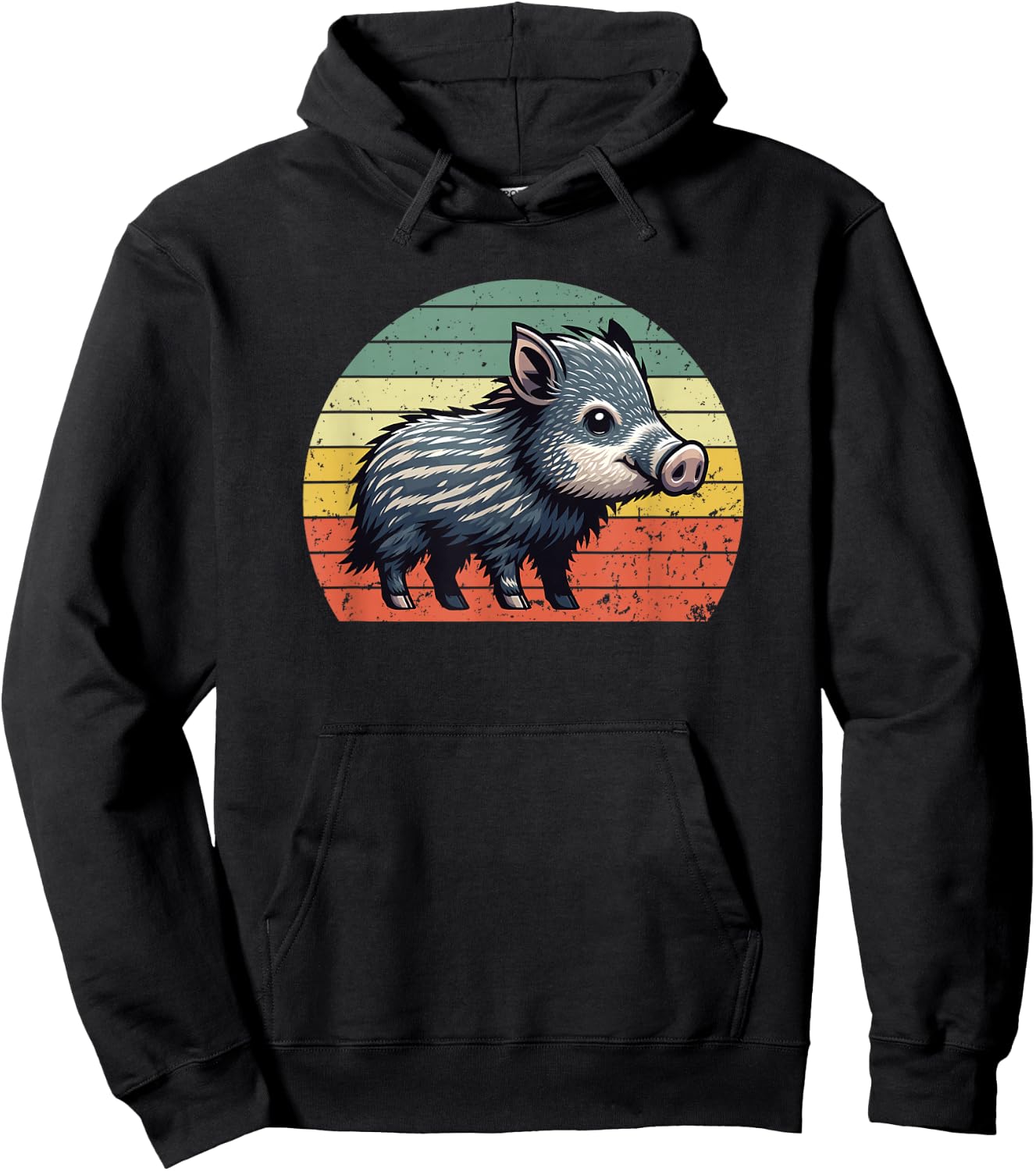 Javelina on a Vintage Sunset, Javelina Hoodie - Hoodie | Black
