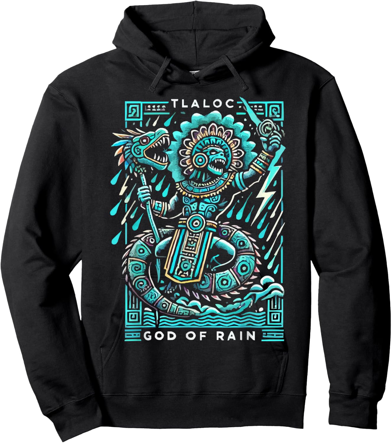 Aztec God Aztec Culture Mayan Indigenous Tlaloc Statue Hoodie - Hoodie | Black