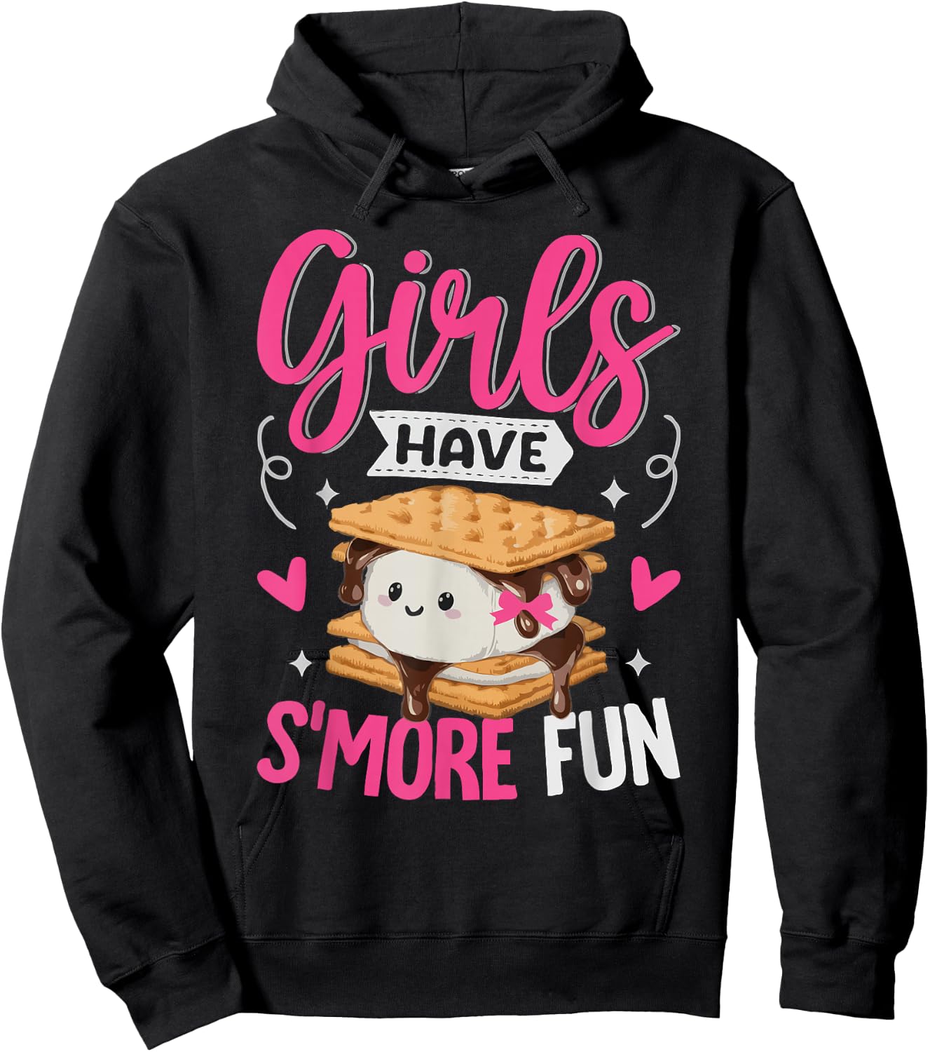 Camping Smores Girls have S'more Fun Cute Kawaii Smores Hoodie - Hoodie | Black