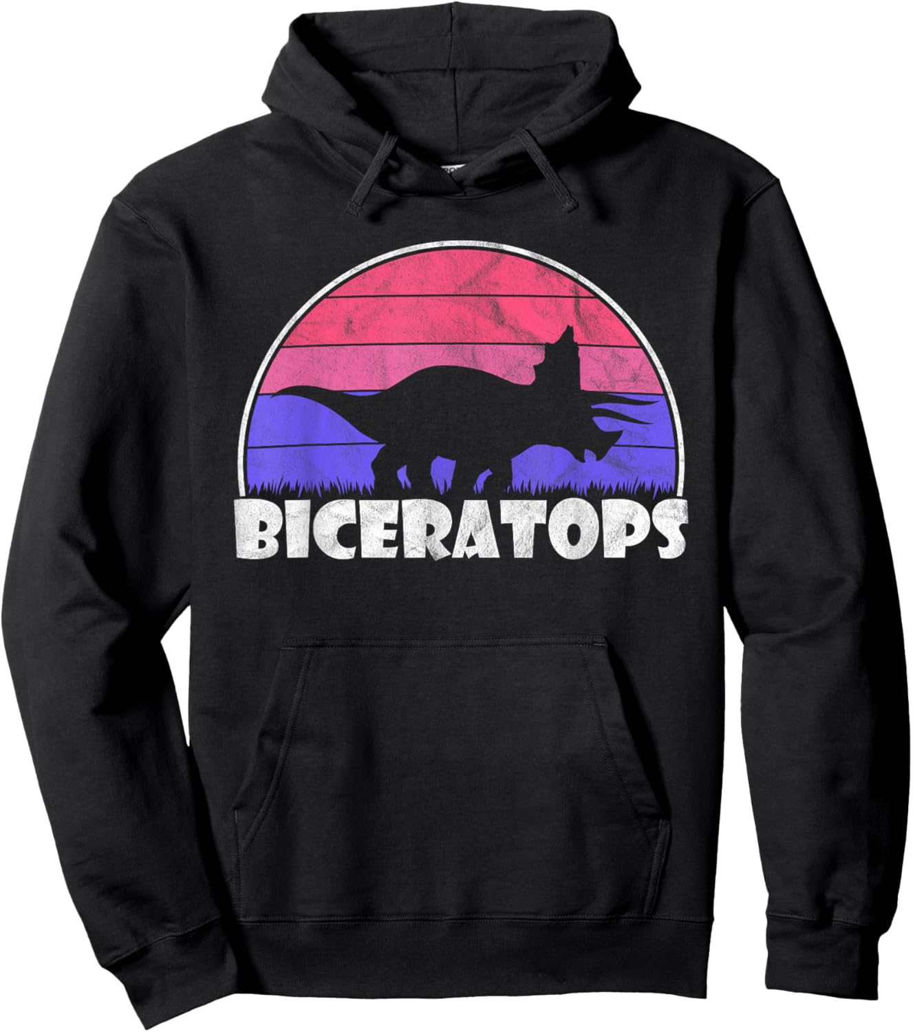 Biceratops - Gay Pride Lesbian Dinosaur Bisexual Distressed Hoodie - Hoodie | Black