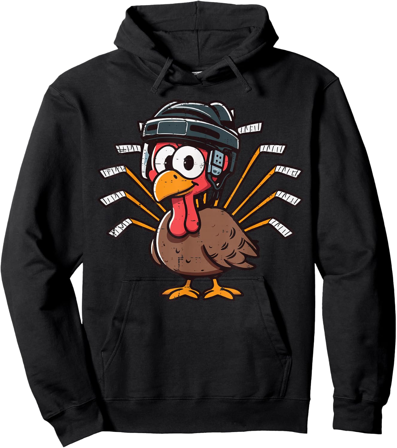 Thanksgiving Ice Hockey Turkey Day Sport Men Boys Kids Youth Hoodie - Hoodie | Black