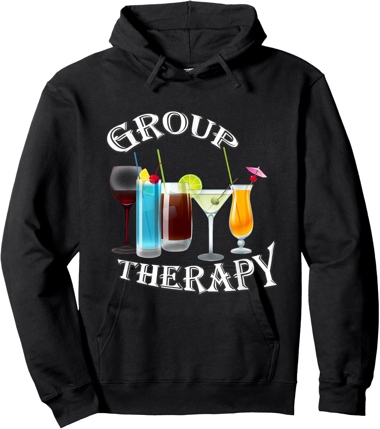 Group Therapy Drinks Drinking Therapy Shirt Hoodie - Hoodie | Black