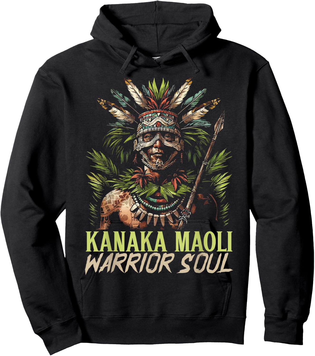 Kanaka Maoli Warrior Native Hawaiian Islands Hawaii Flag Hoodie - Hoodie | Black