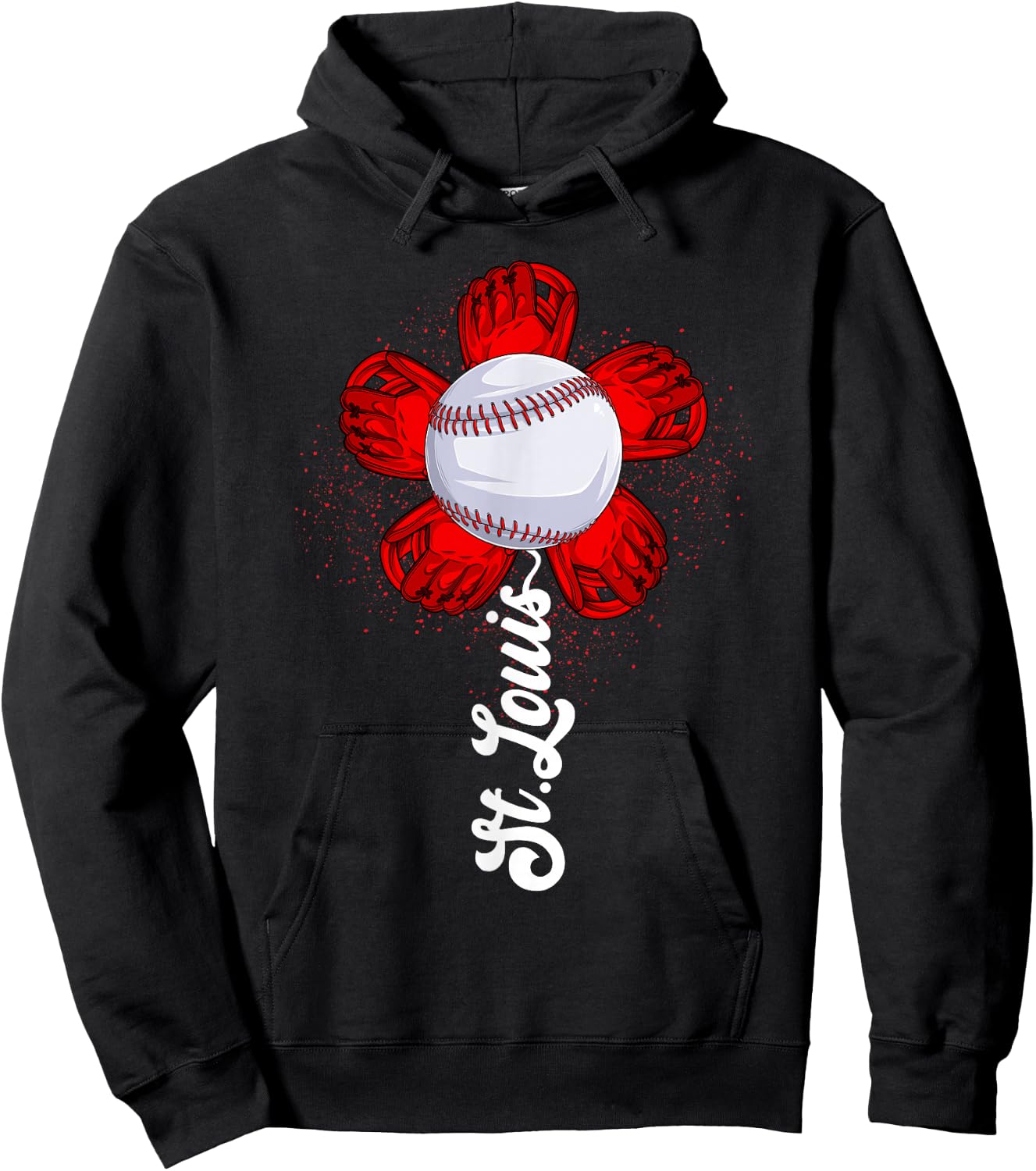St. Louis Retro Baseball Flower Lover Met At Game Day Boys Hoodie - Hoodie | Black