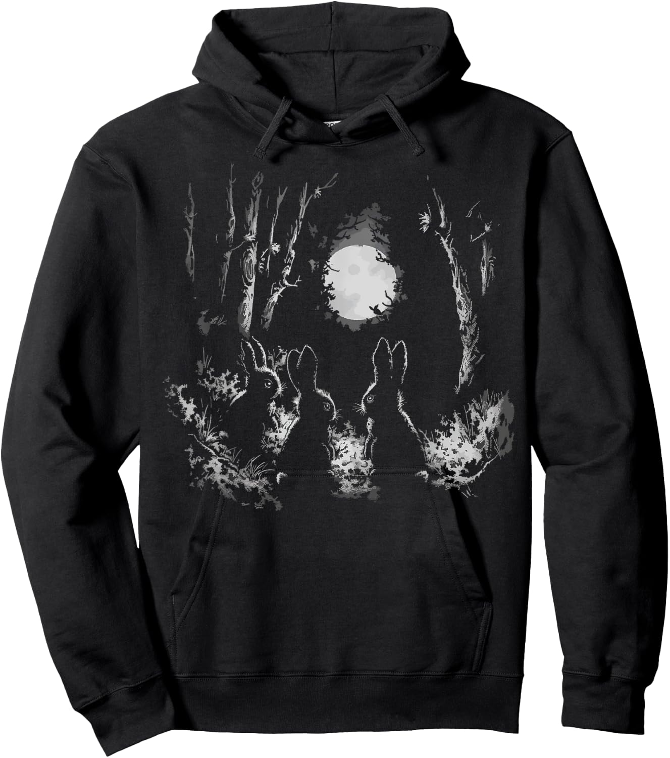 Bunny Rabbits Alt Goth Dark Grunge Creepy Cute Horror Forest Hoodie - Hoodie | Black
