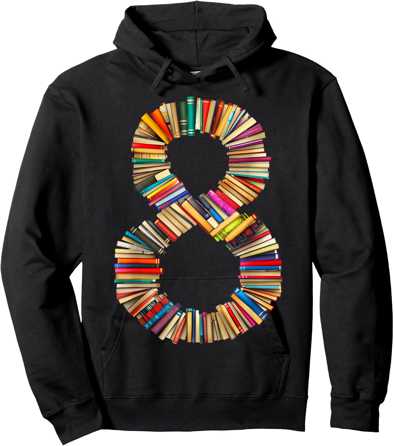 Fun 8th Birthday Books Themed 8 Years Old Boys Kids Girls Hoodie - Hoodie | Black