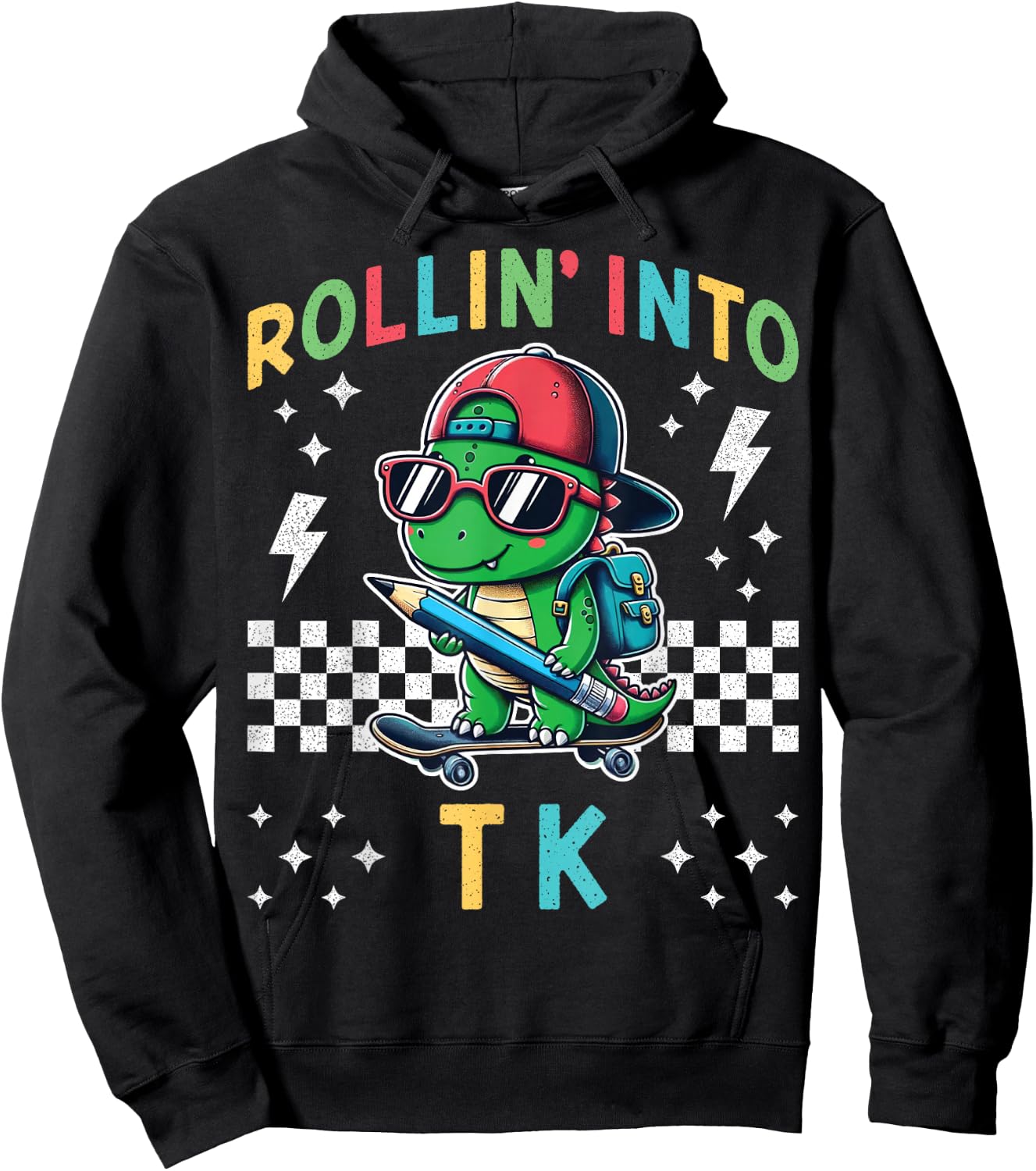 Rollin Into TK Dinosaur First Day of TK Kid I’m Ready for TK Hoodie - Hoodie | Black