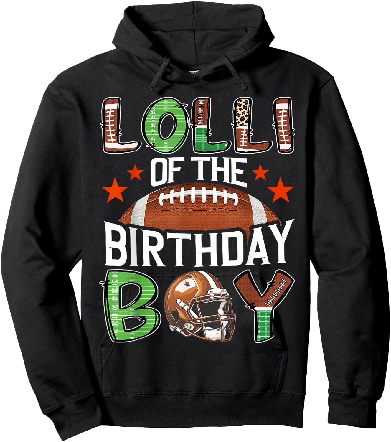 Lolli Of The Birthday Boy Game Day Football Hoodie - Hoodie | Black