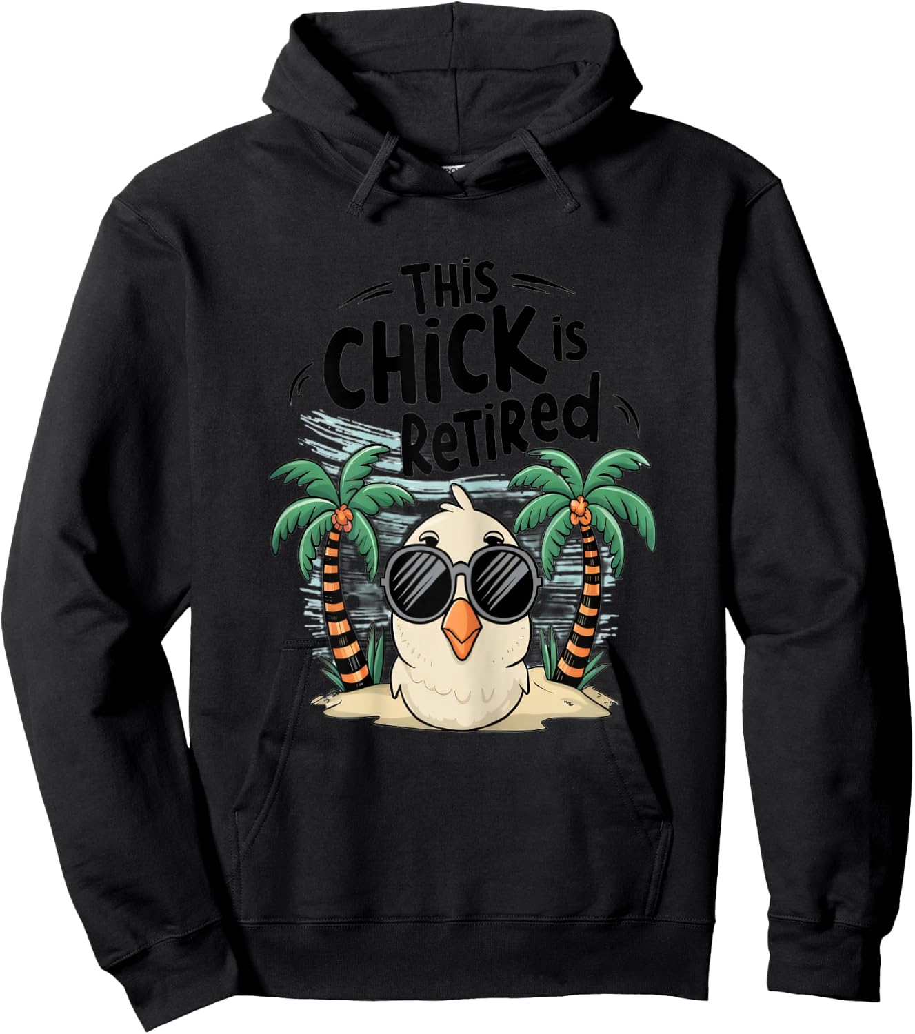 Freedom Years Fashions This Chick is Retired Women's Retirement Celebration , Female X-Small, Grey Hoodie - Hoodie | Black