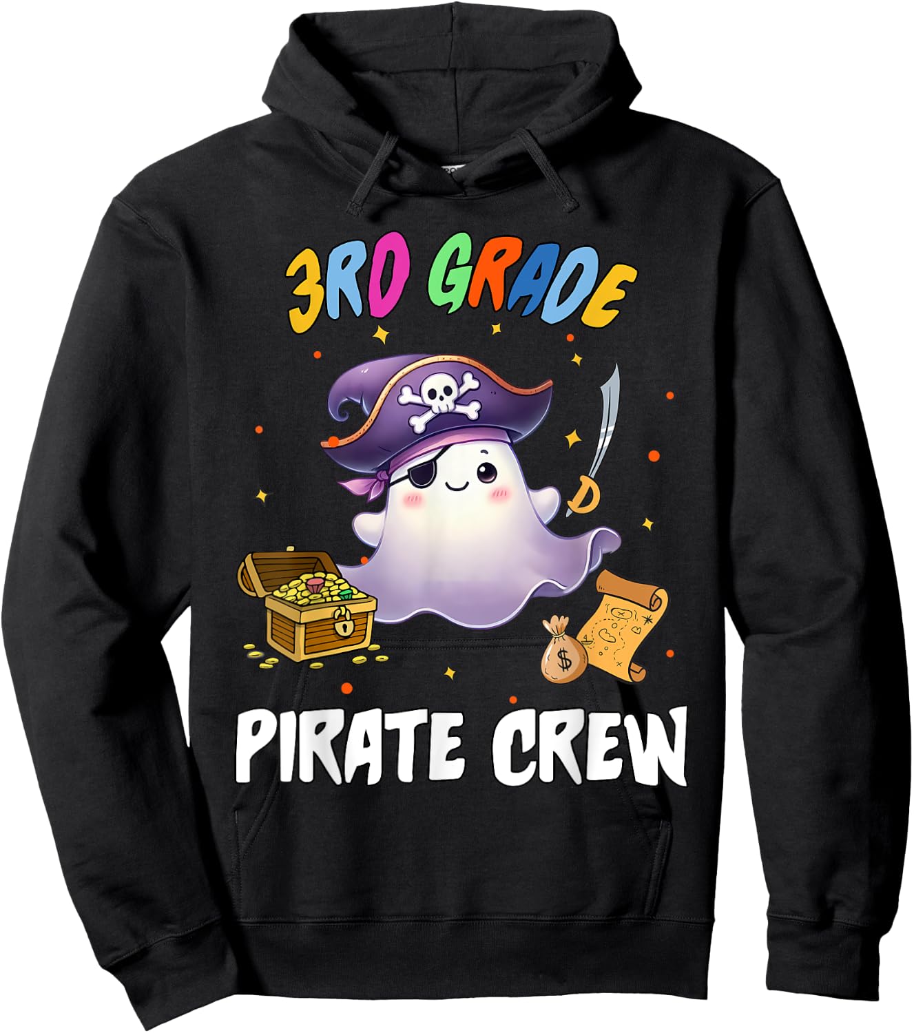 Third Grade Pirate Crew Halloween School Party Costume Hoodie - Hoodie | Black