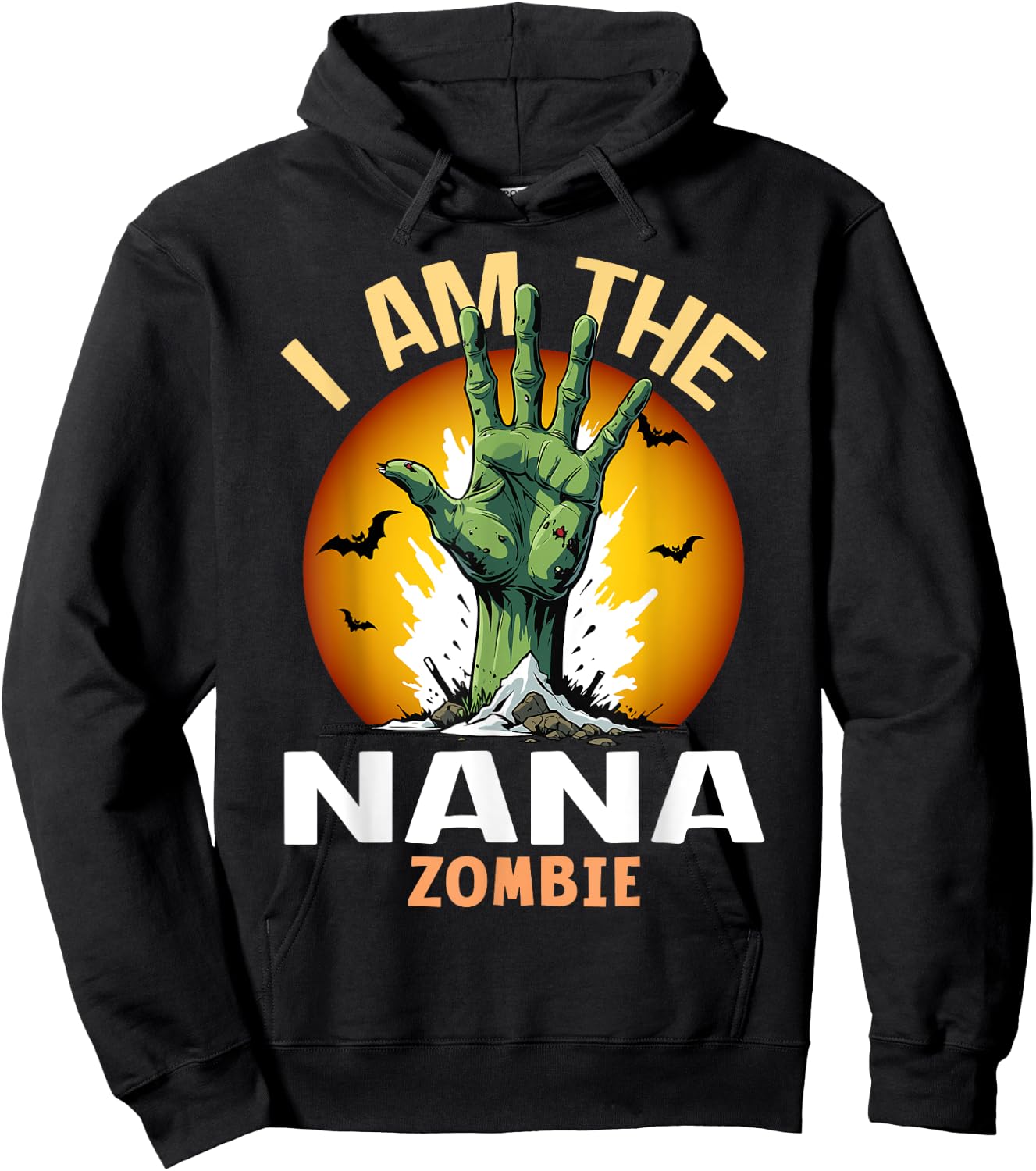 Halloween Matching Nana Zombie Costume Hoodie - Hoodie | Black