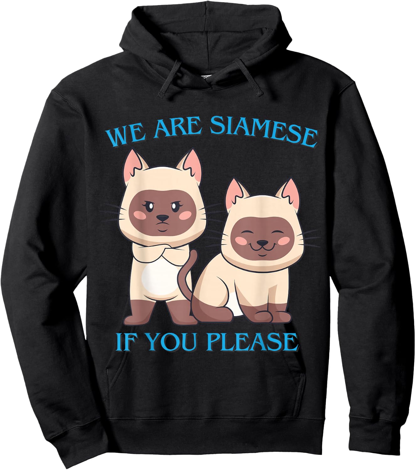 We Are Siamese if You Please Cat Cool Pet Quotes Men Women Girls Kids Hoodie - Hoodie | Black