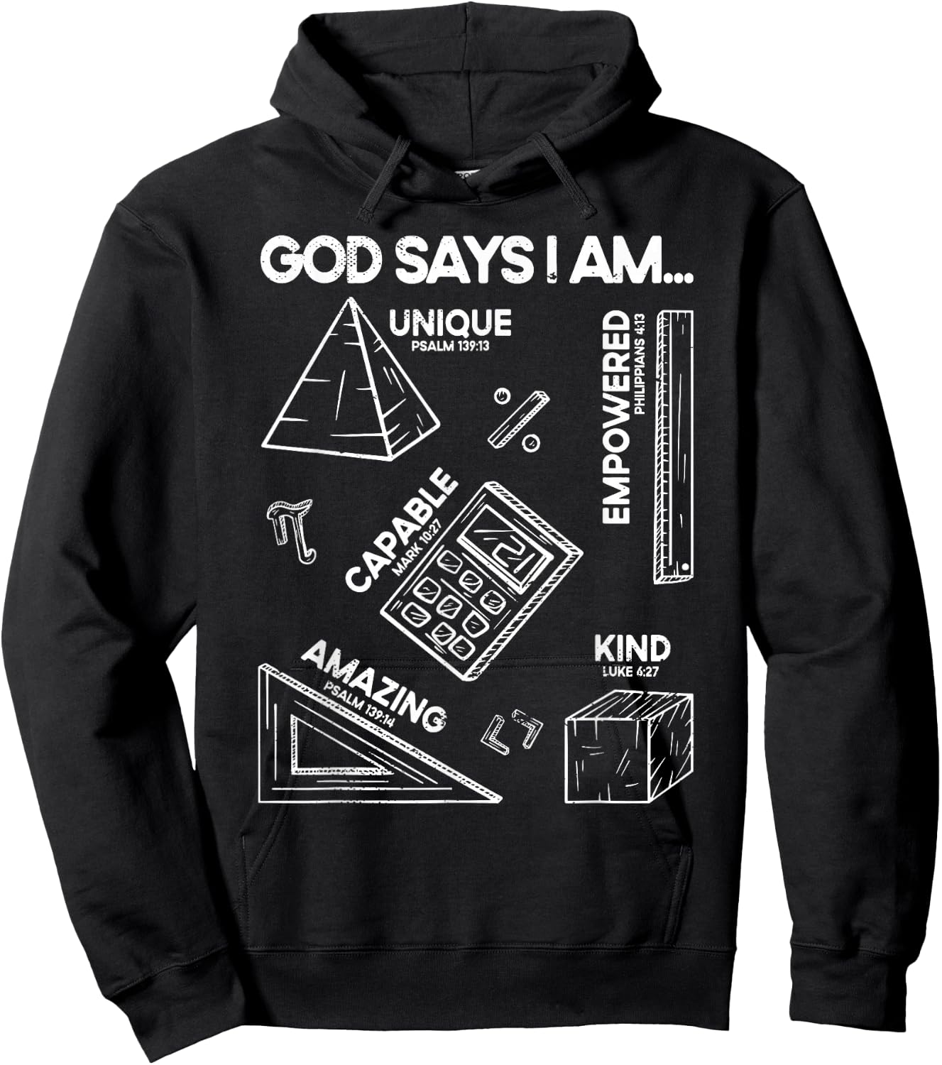 God Says I Am Math Teacher Men Women Christian Hoodie - Hoodie | Black